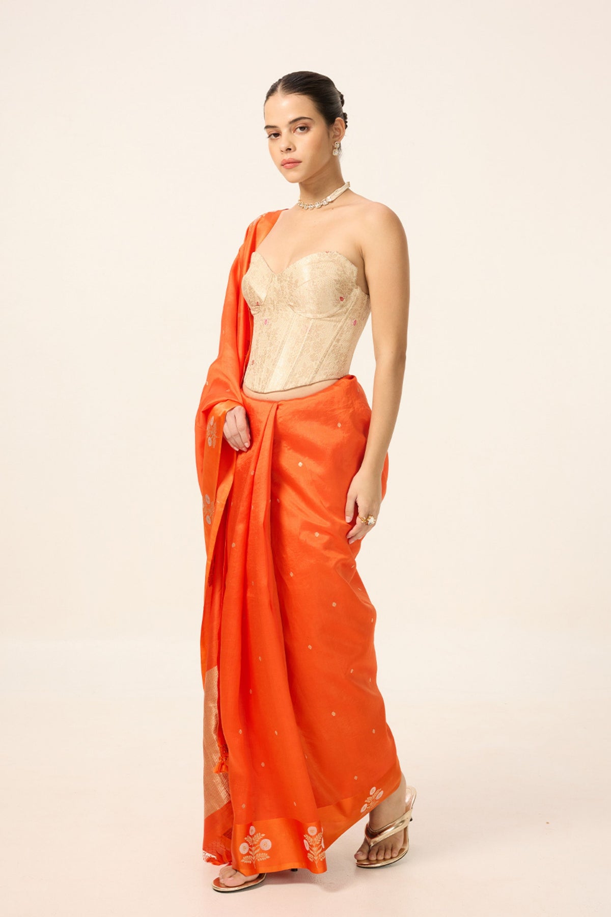 Orange Silk Saree