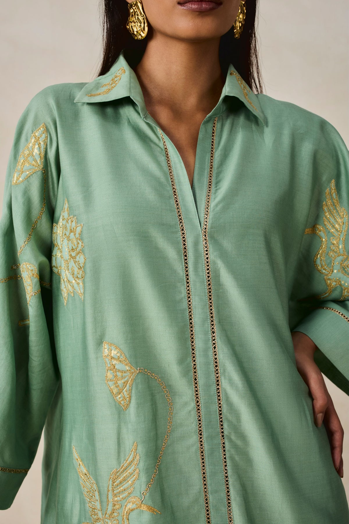 Chanderi Green Salwar Set