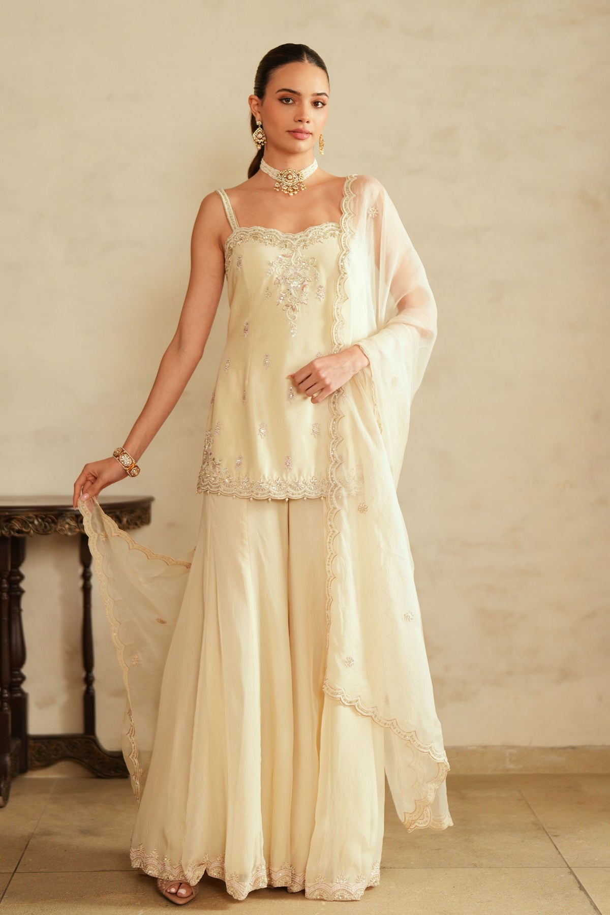 Princess Cut Top Sharara Set