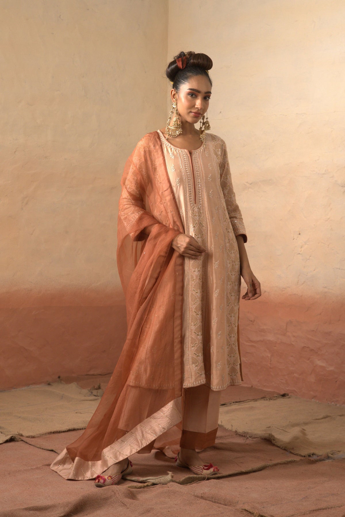 Chanderi Kalidar Set