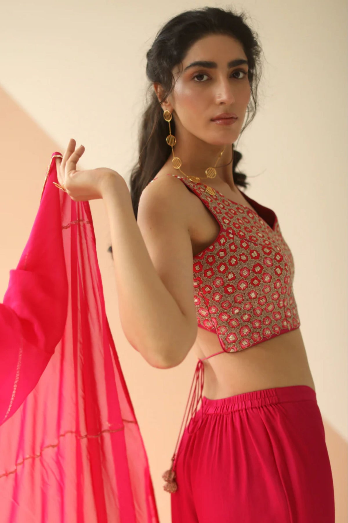 Rani pink blouse sharara