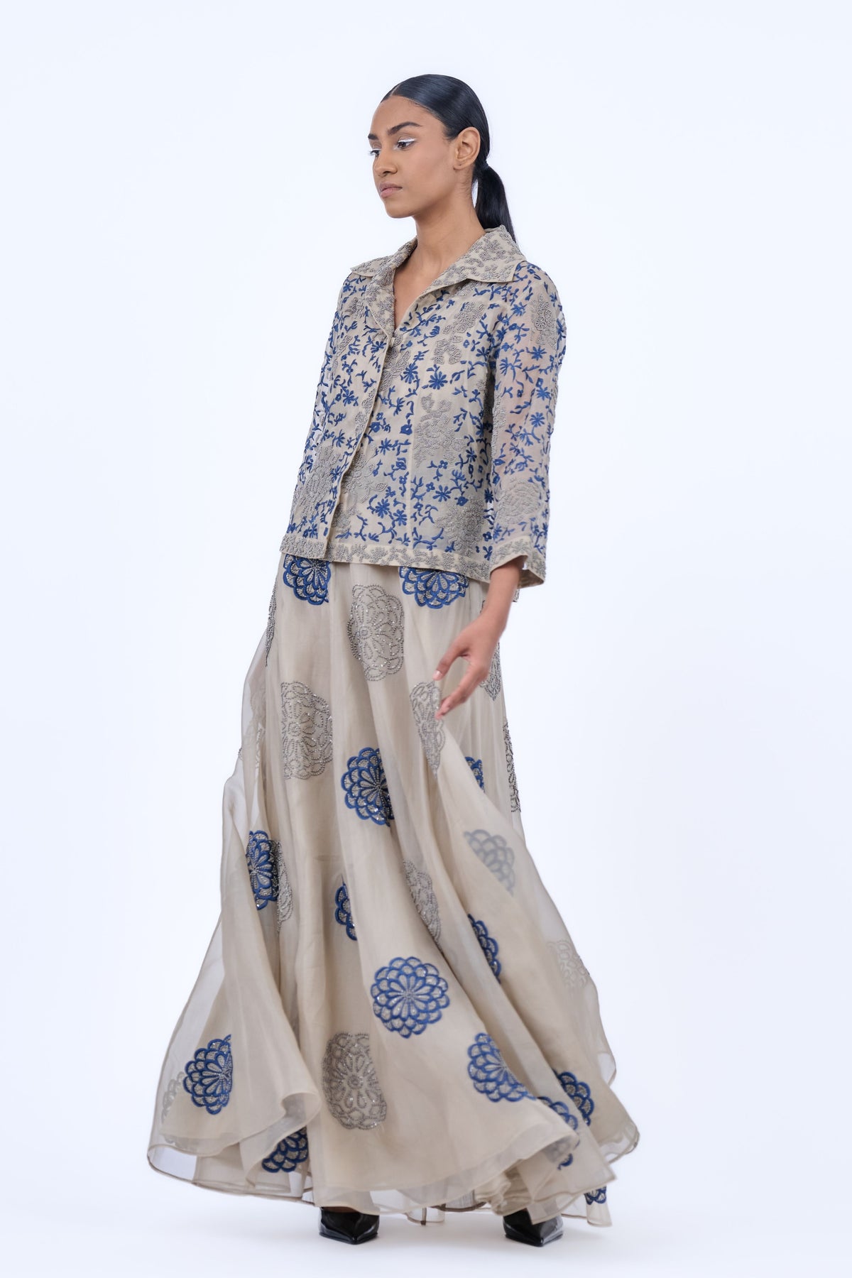 Threadwork Skirt in Silk Organza