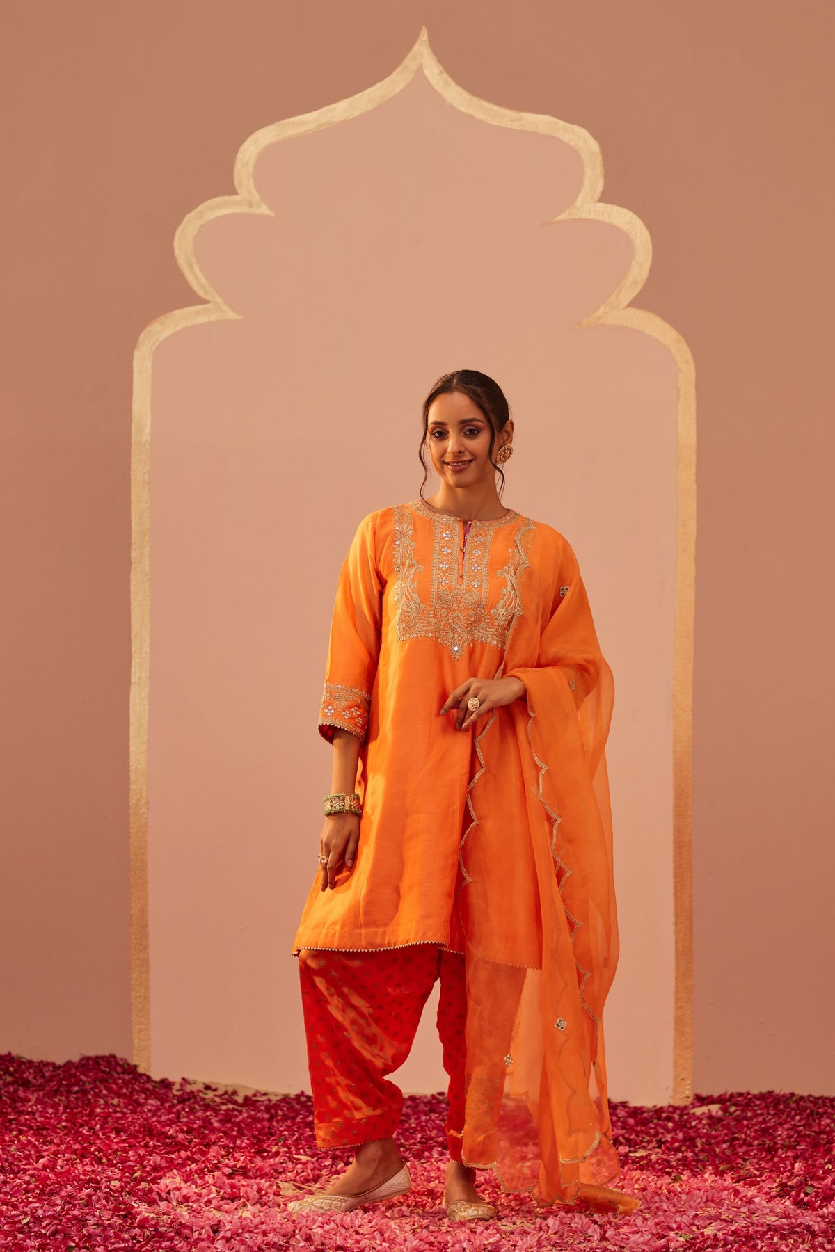 Aymra Orange Kurta Set