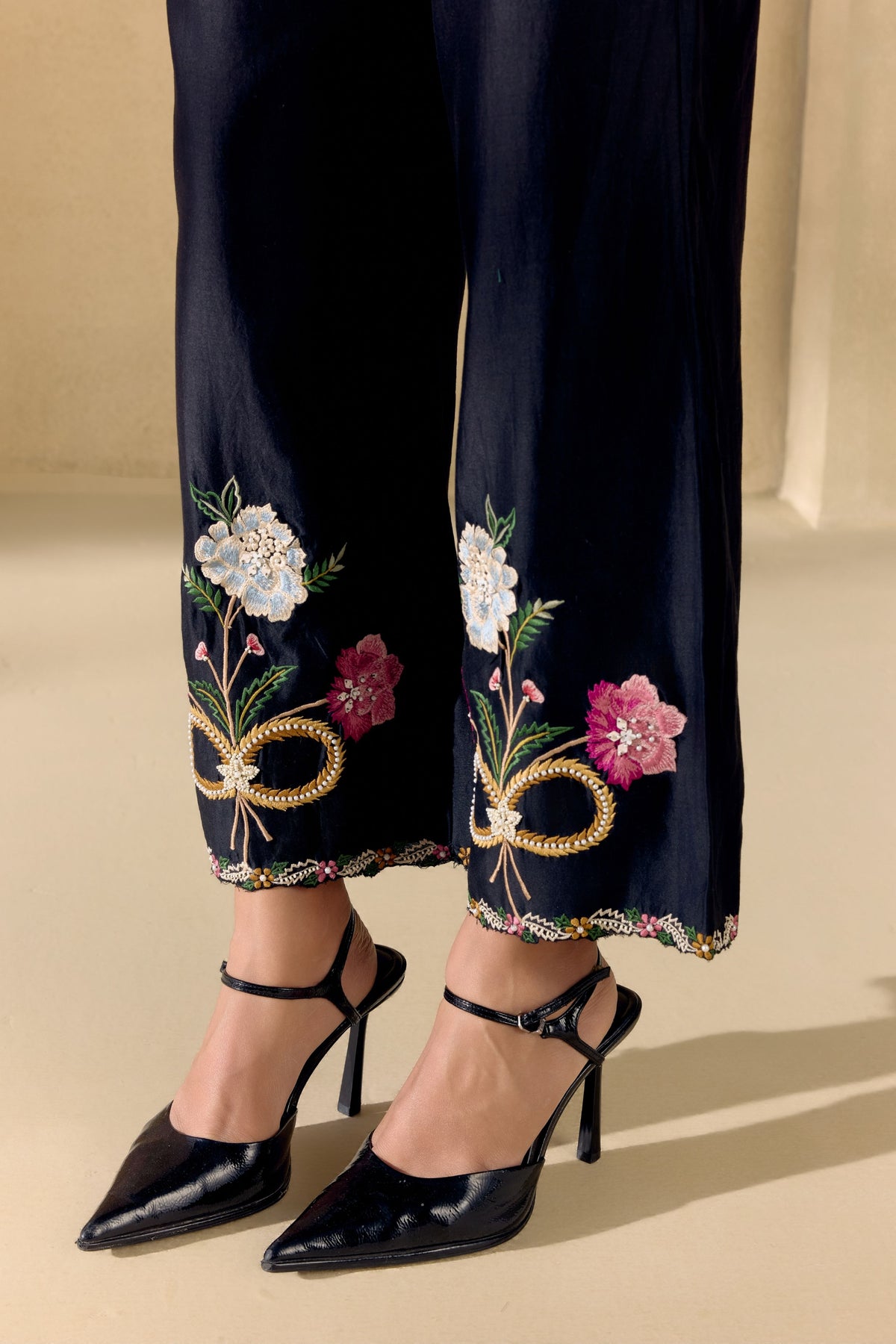 Black Floral Bloom Kaftan Shirt