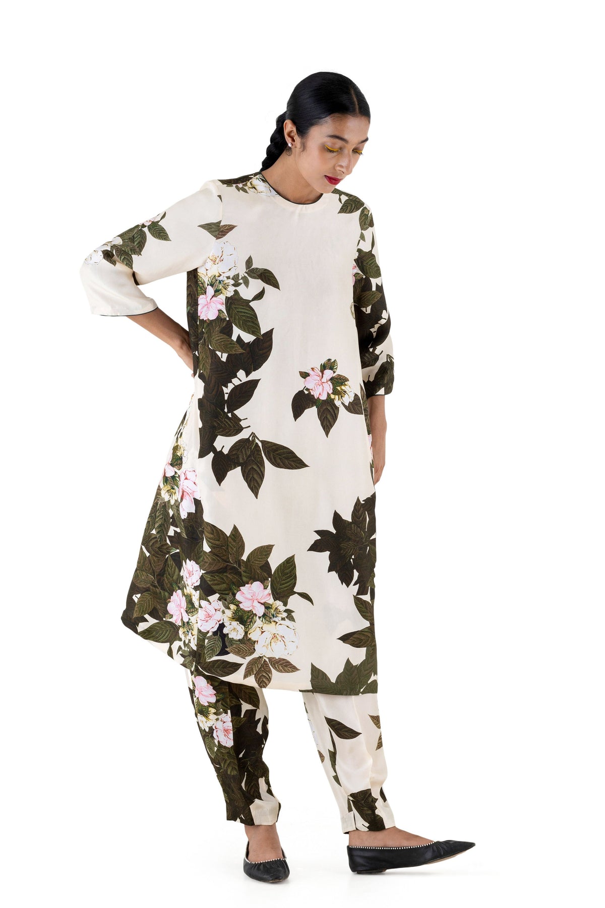 Jadwar Natural Kurta With Pants