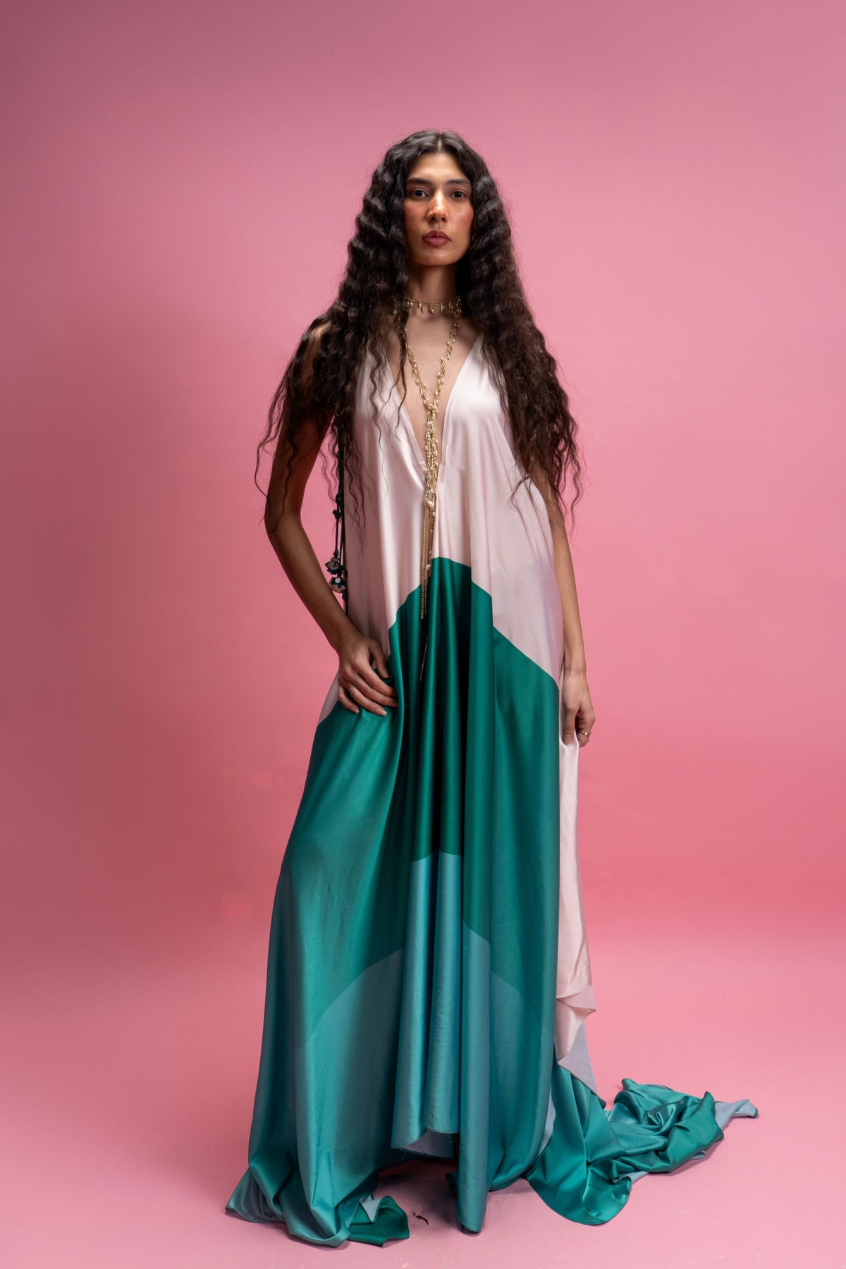 Green Montage Maxi Dress