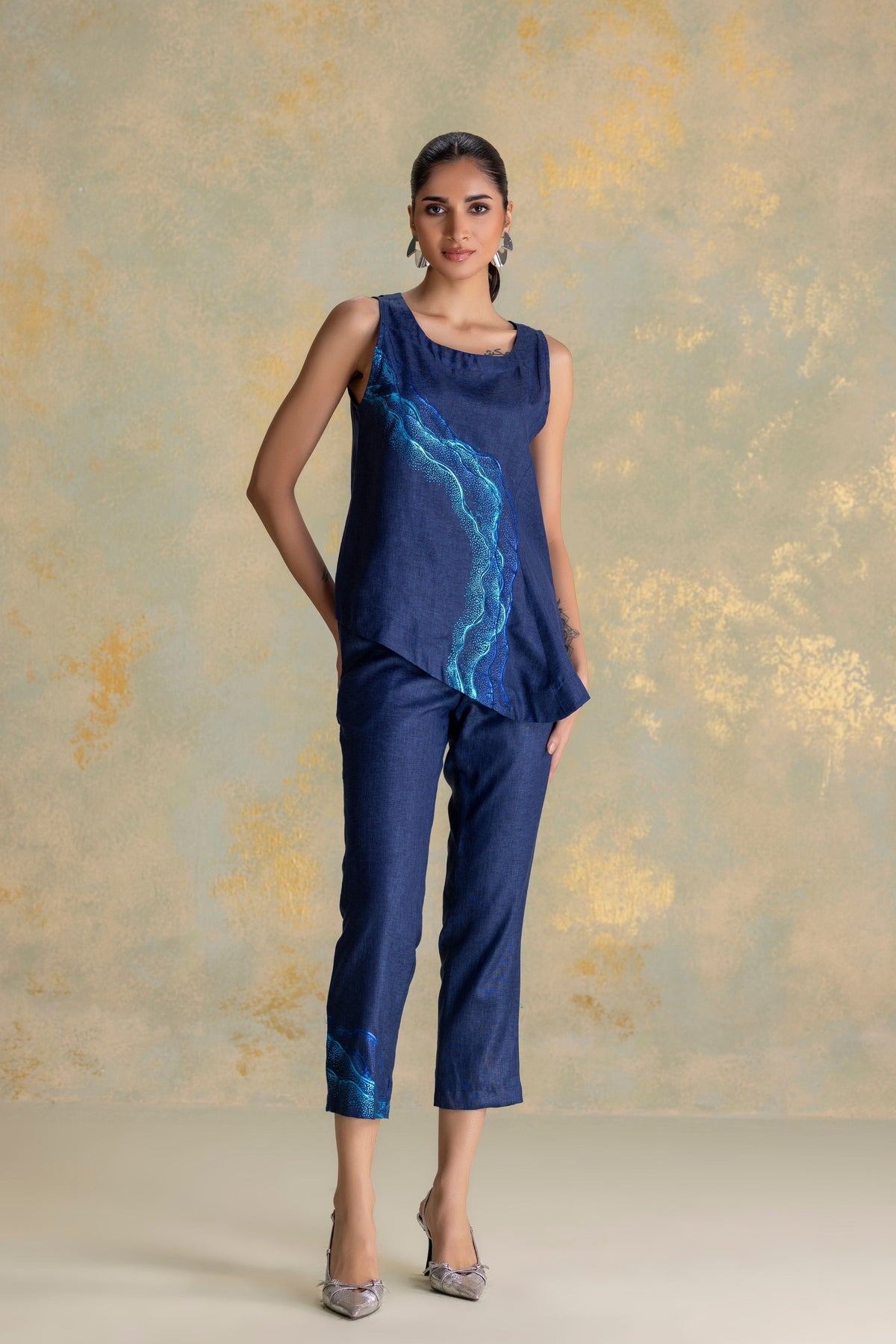 Peacock Navy Celine Co-ord Set