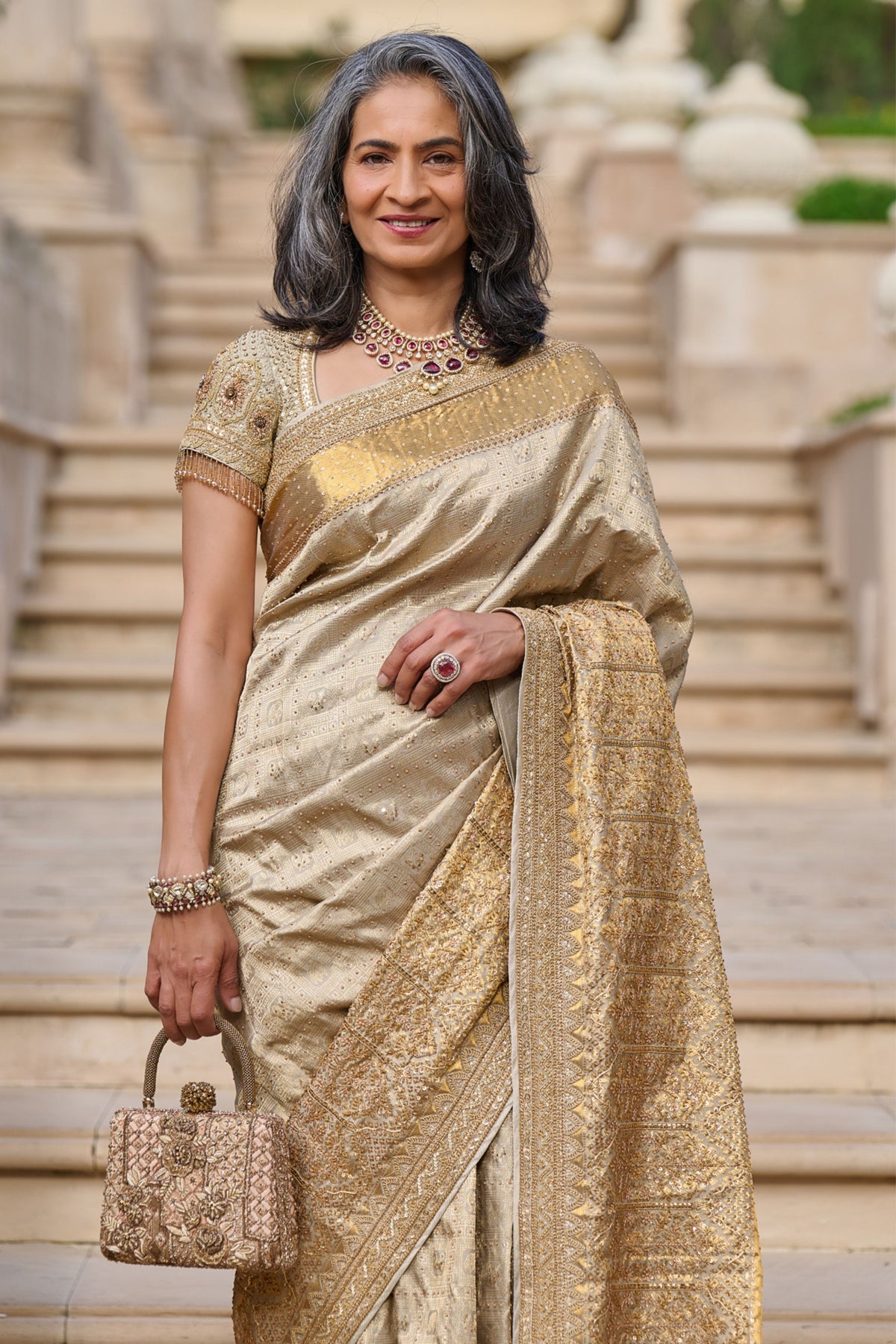 Marori Embroidered Kanjivaram Saree