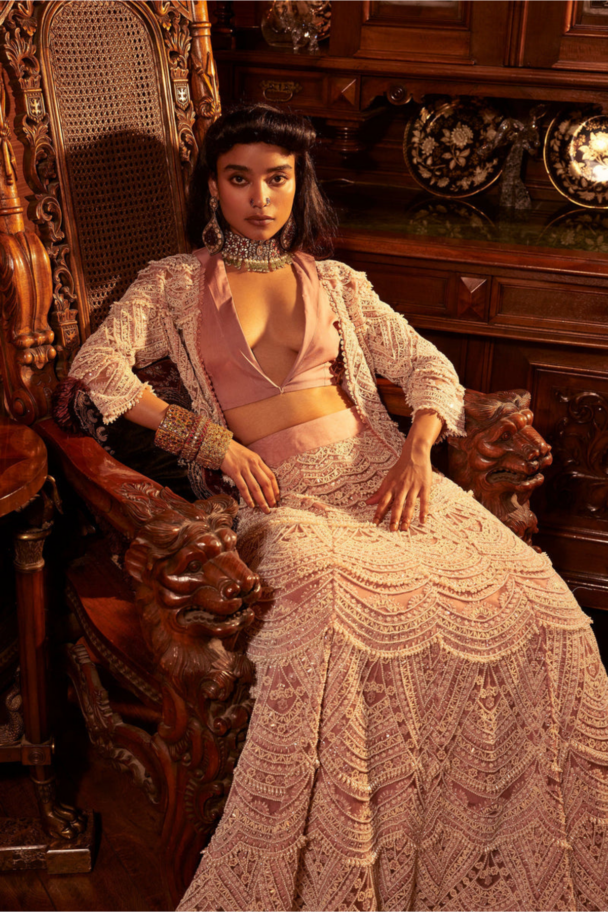 Rubaab Lilac Lehenga