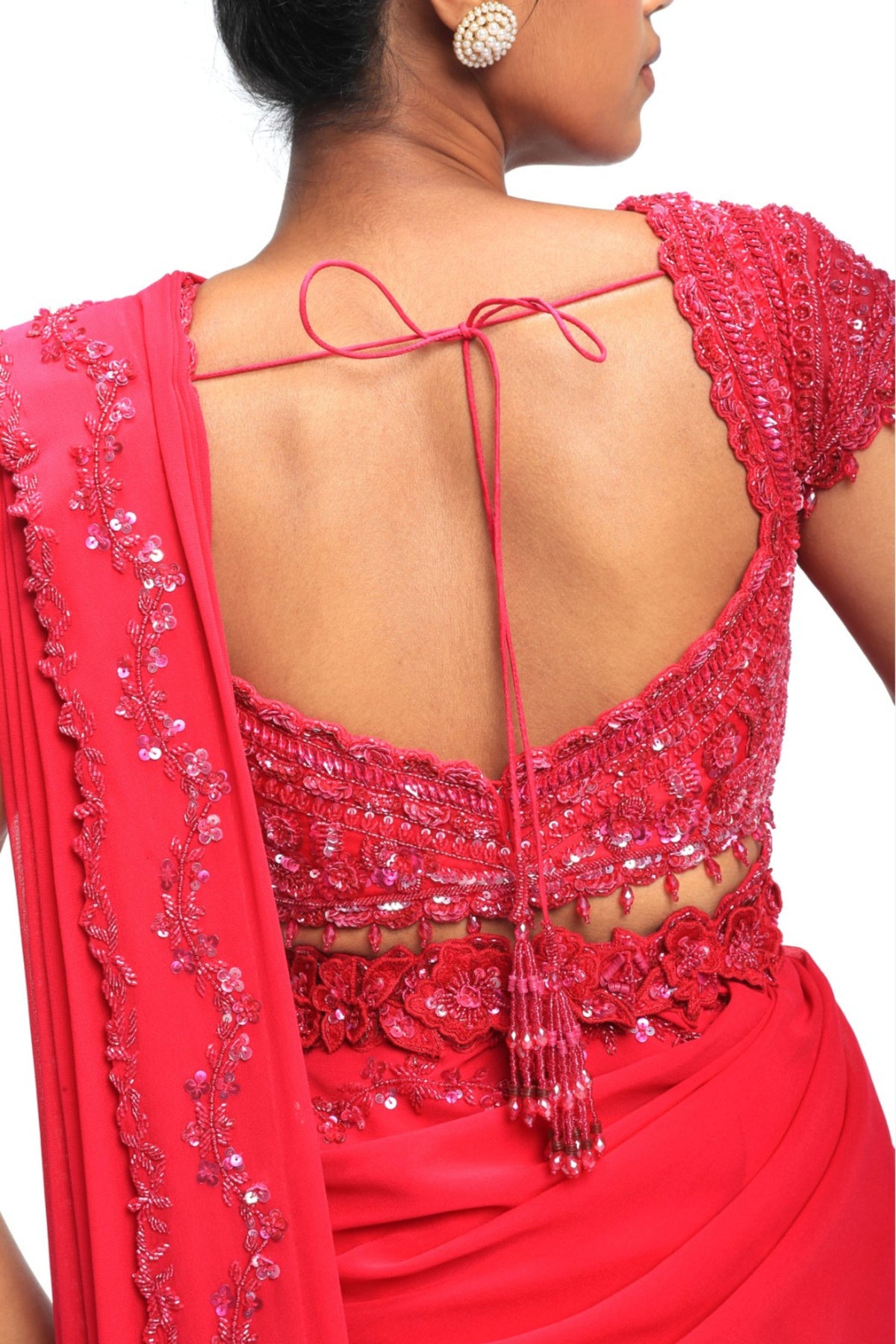 Pink Ember Reef Saree