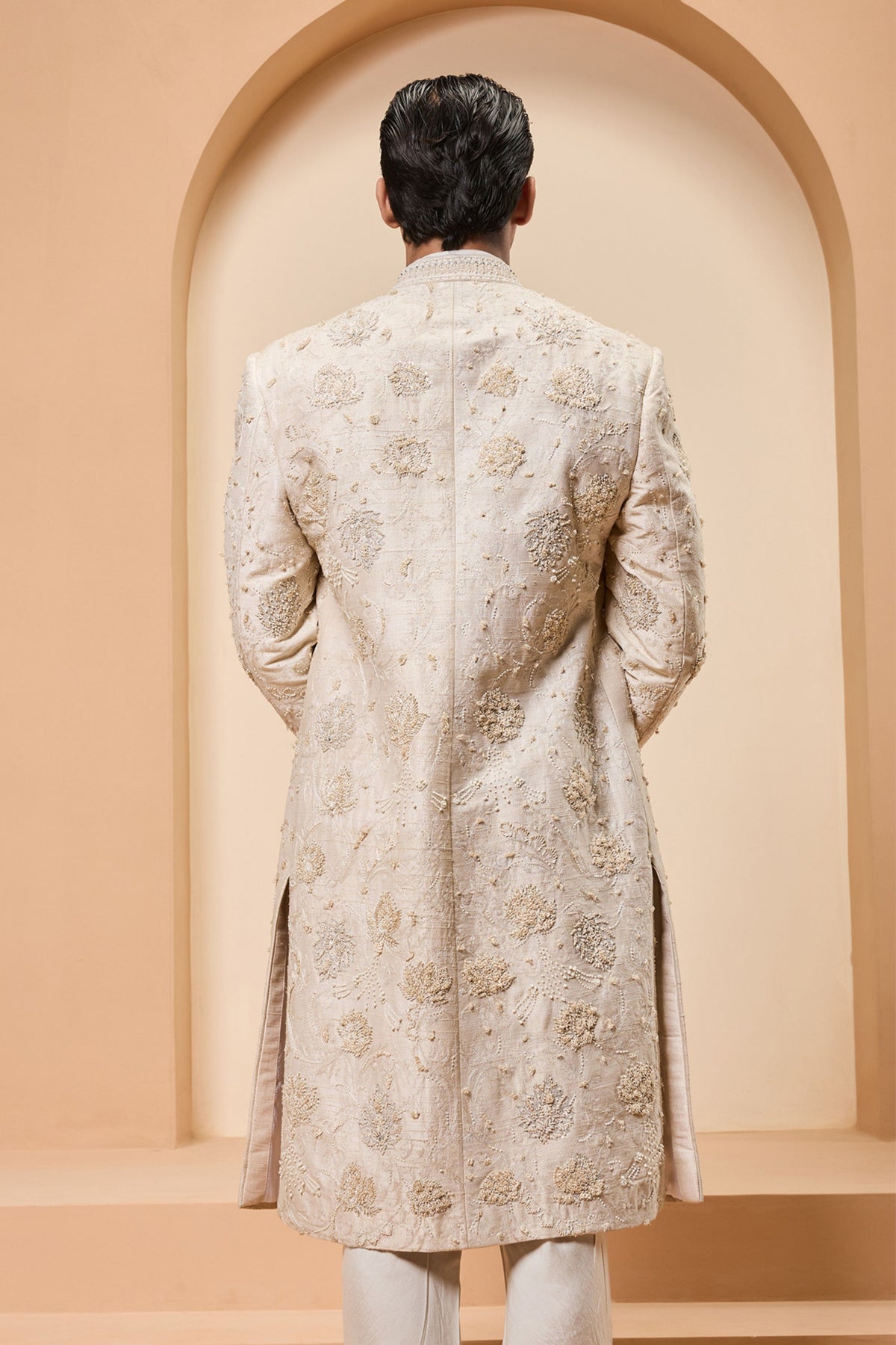 Ivory Sequin Sherwani Set