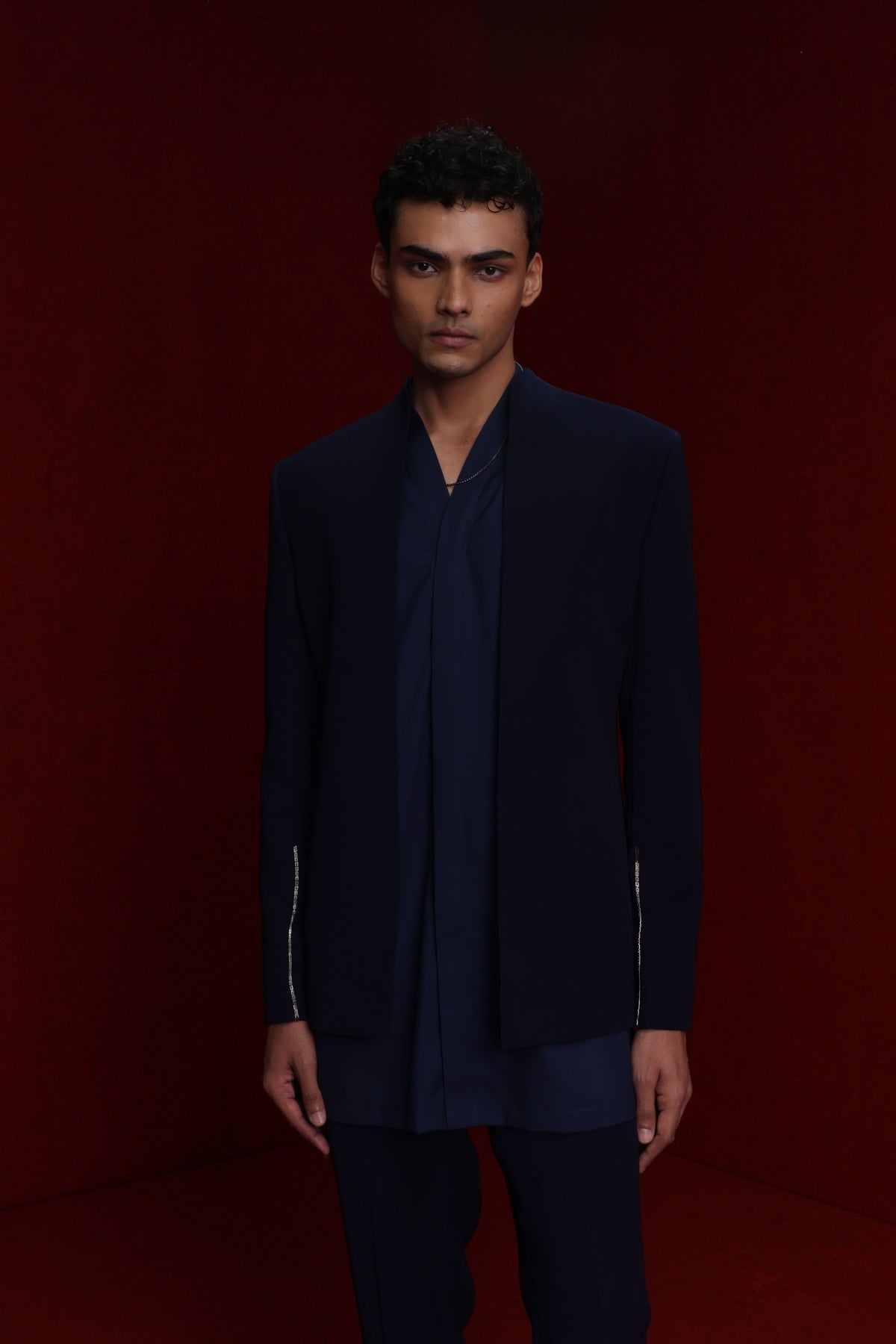 Navy Blue Indowestern Set