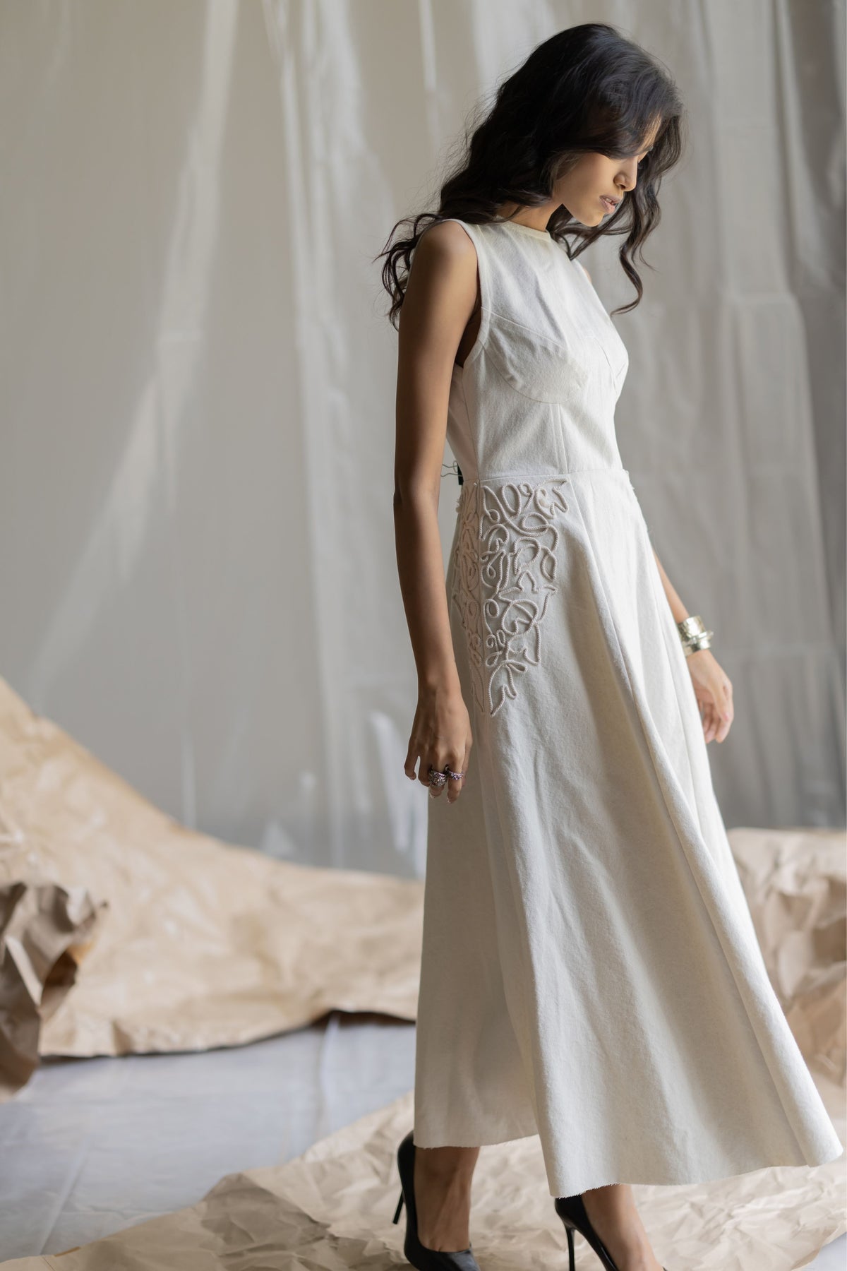 Offwhite Denim Maxi Dress