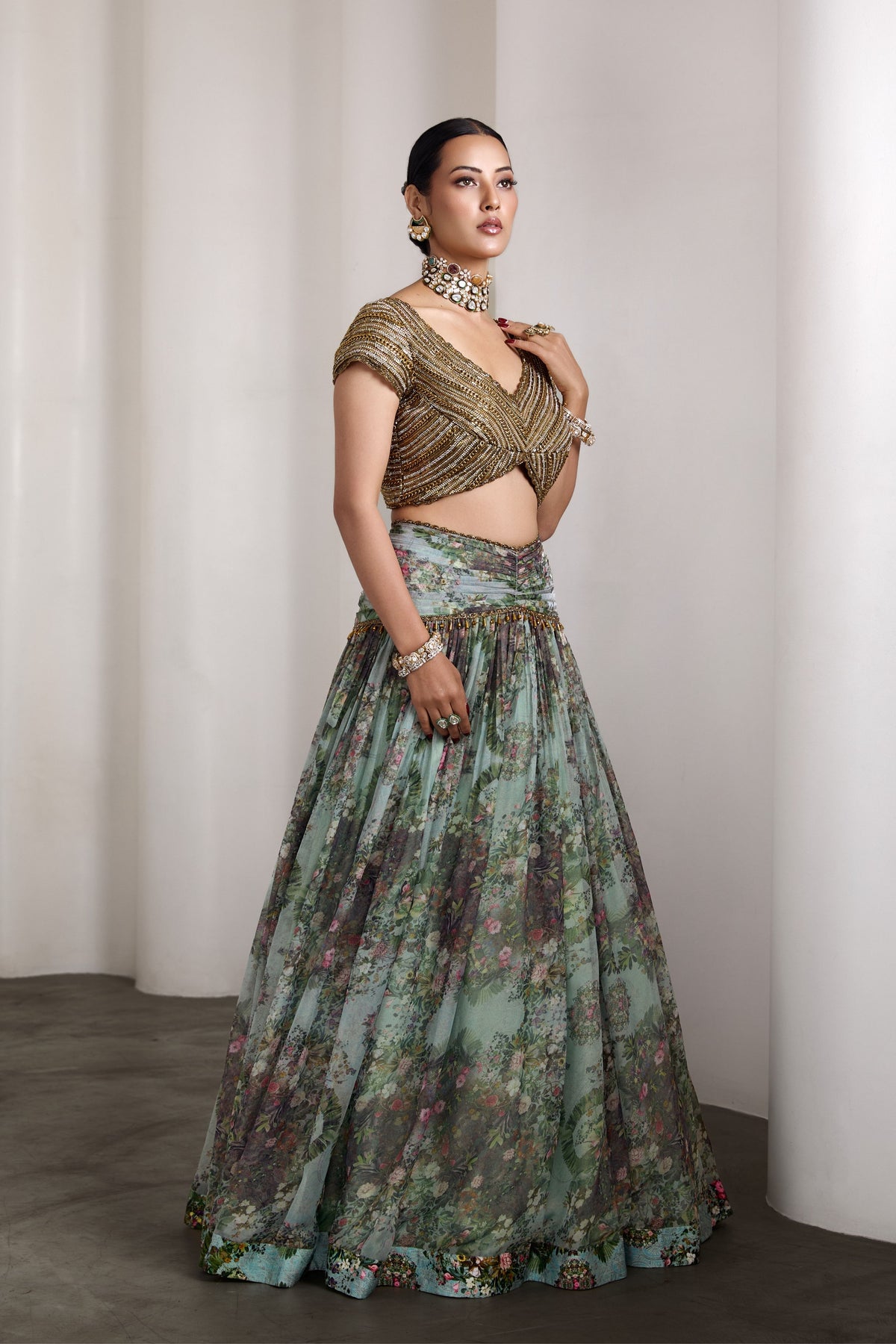 Paisley Ice Blue Lehenga Set