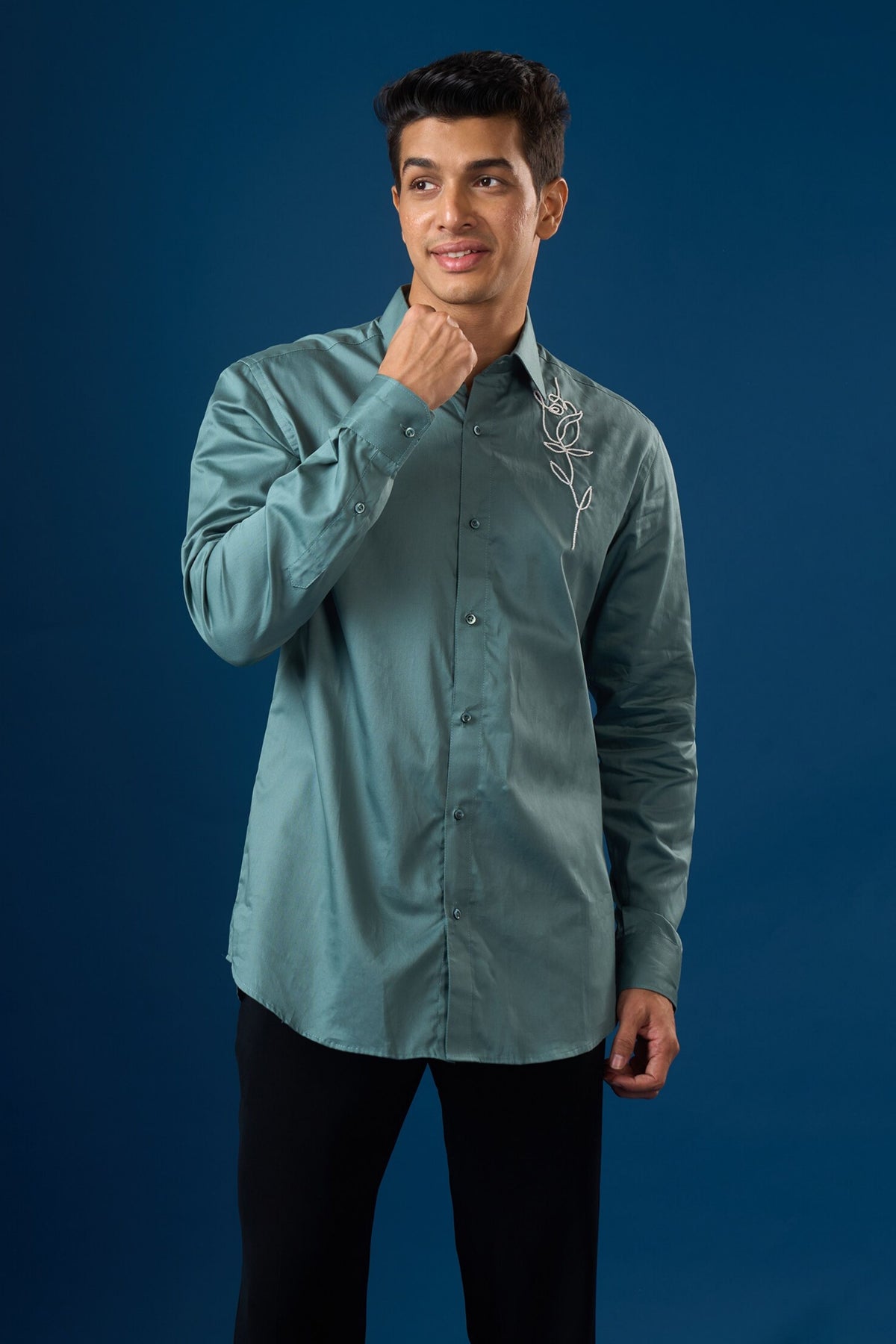 Rama Green Rose Shirt