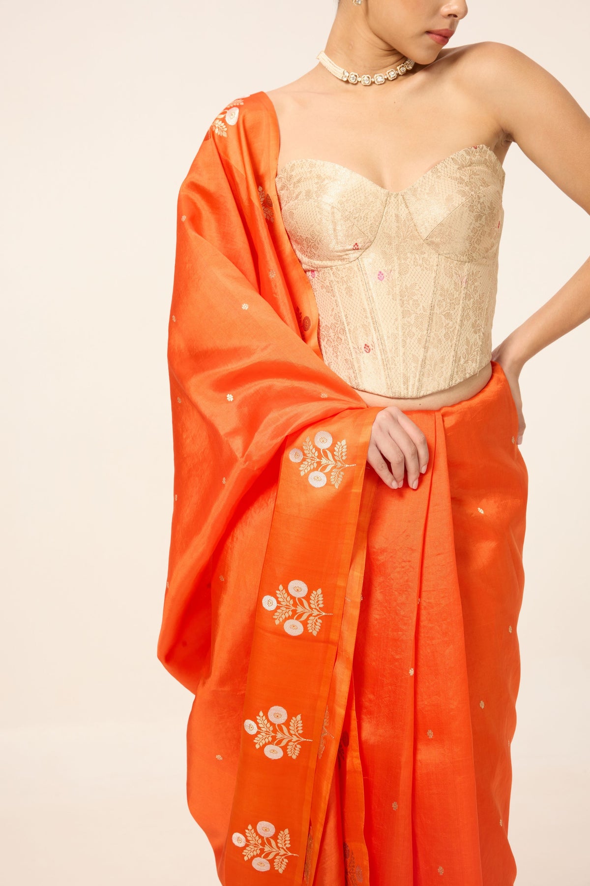 Orange Silk Saree