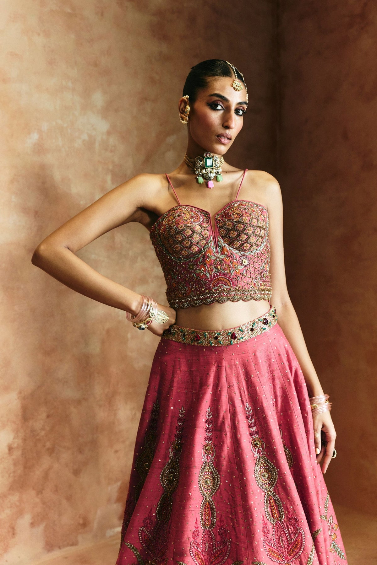 Carrot Zardozi Sindh Lehenga Set