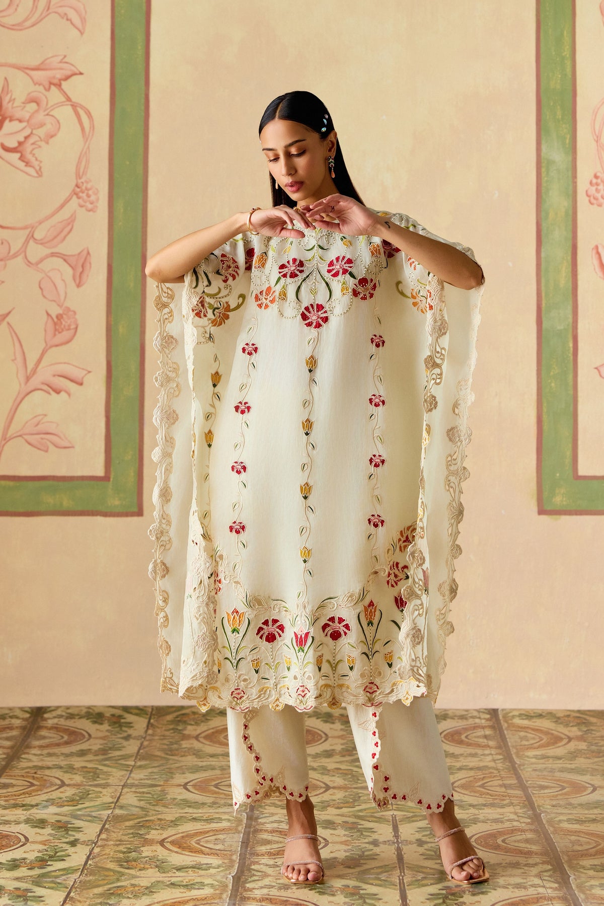 Ivory Applique Kaftan