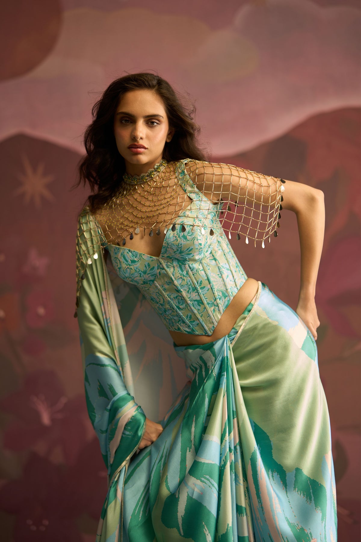 Mint Green Veil Saree