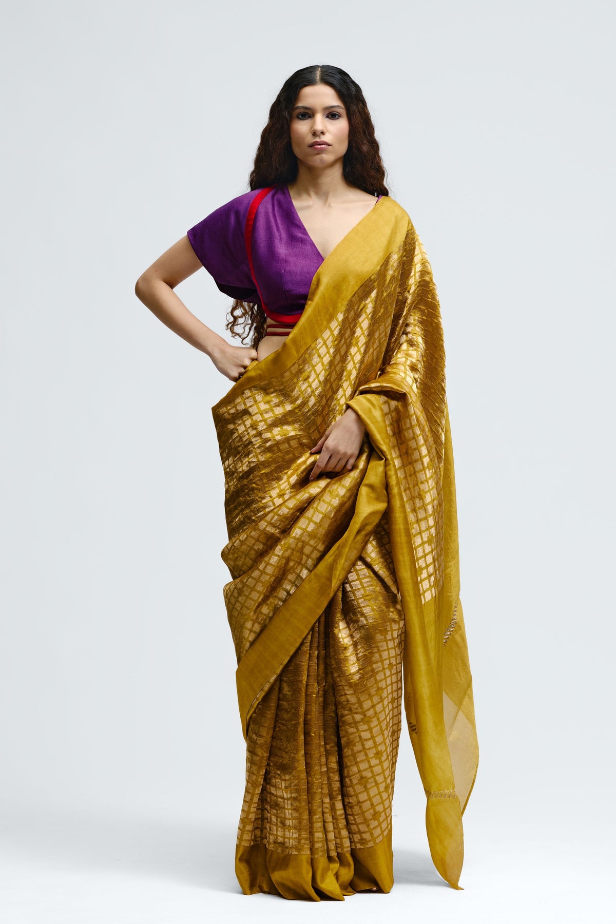 Sabina Mustard Brocade Silk Saree