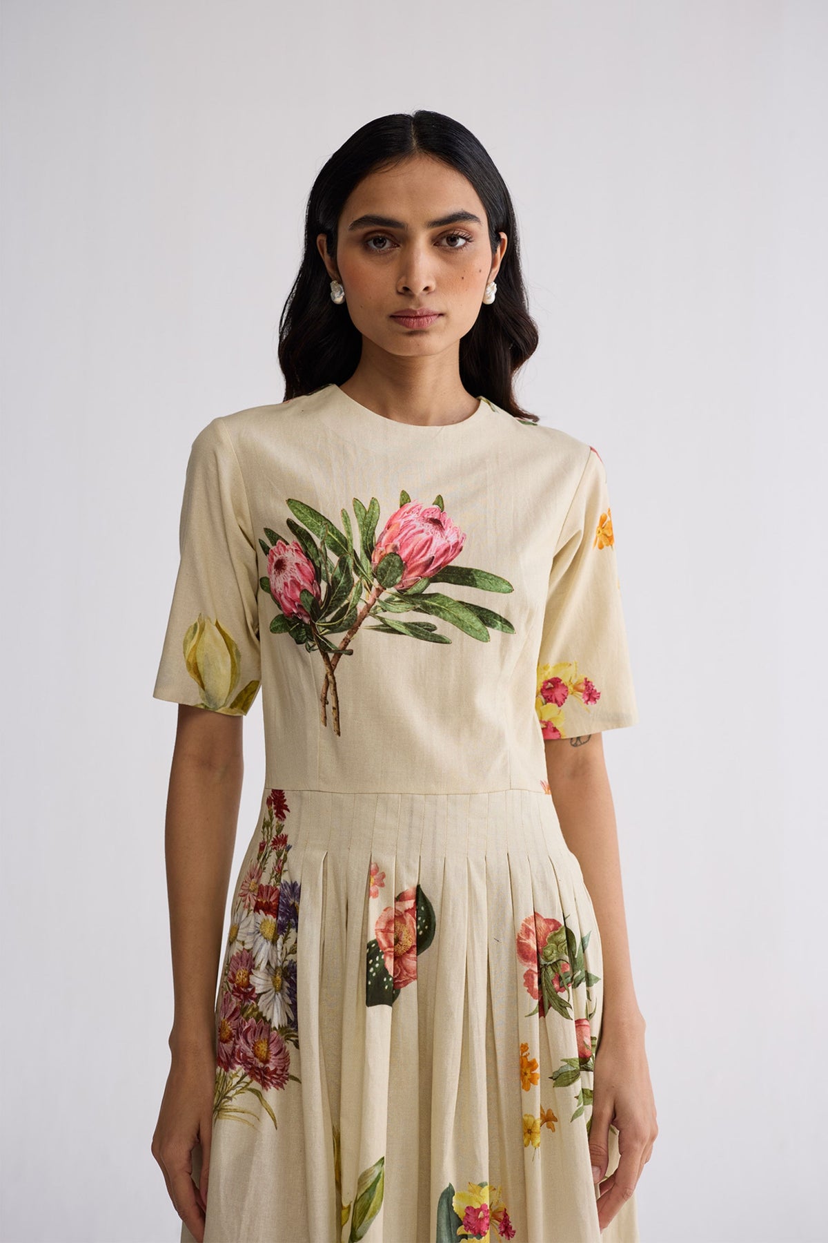 Primavera Half Pleated Dress