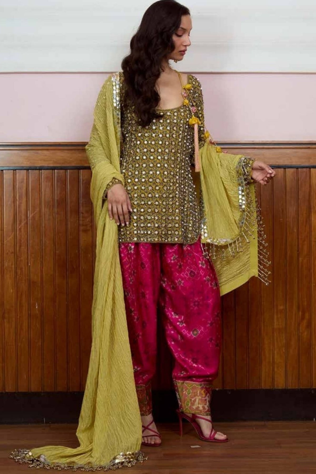Janeman Mustard Sindoori Kurta Set