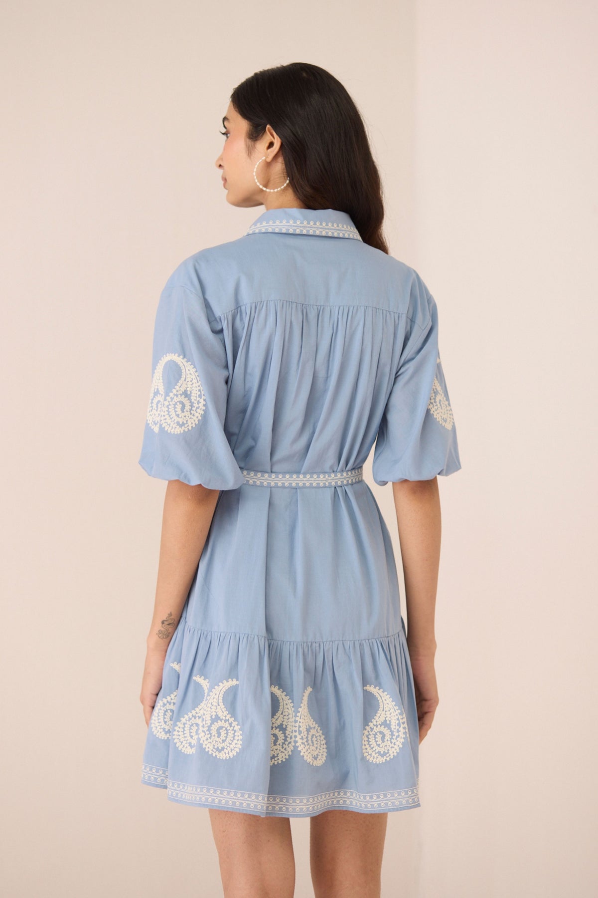 Lizzie Mini Dusty Blue Dress