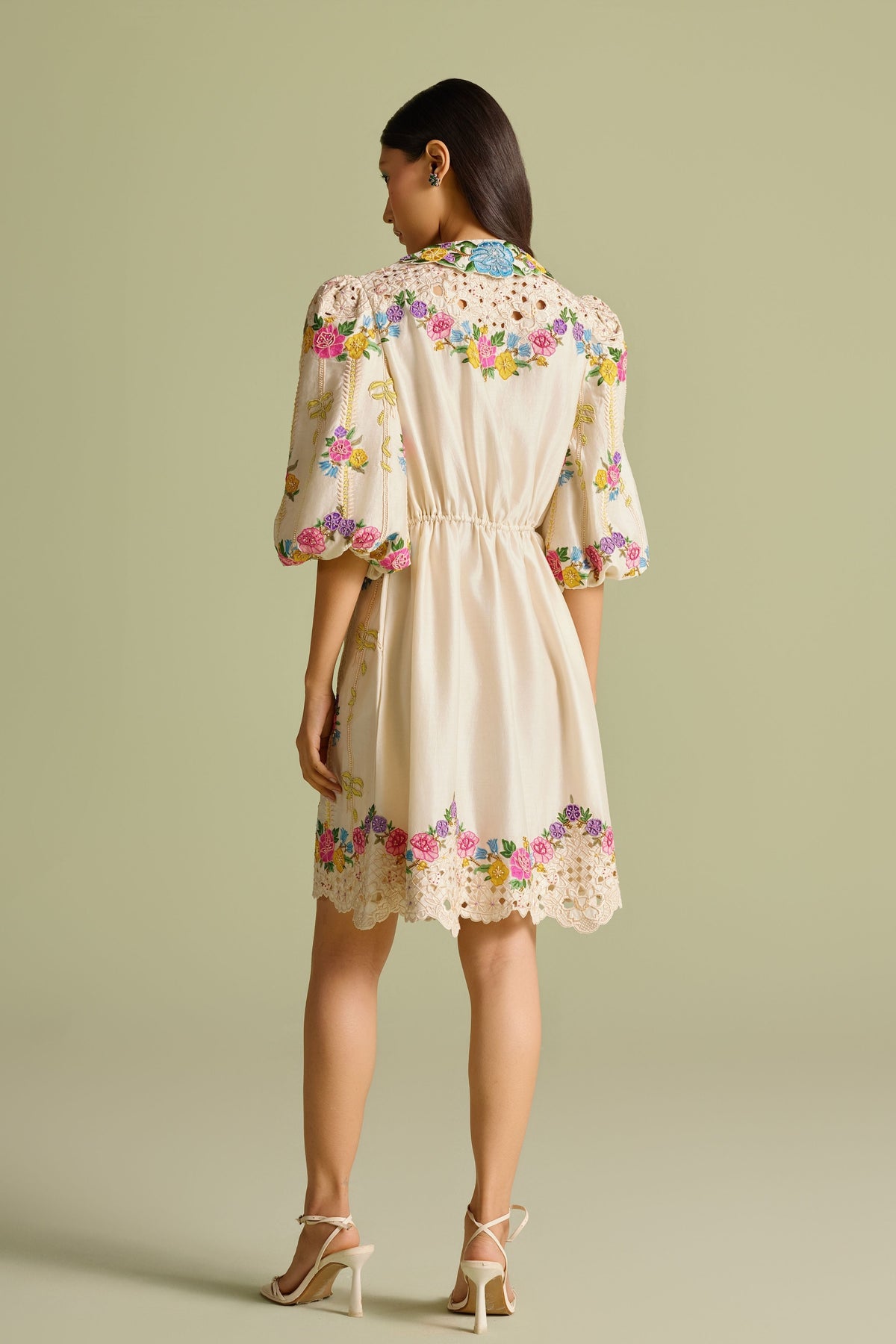 Floral Striped Short Shirt Dress