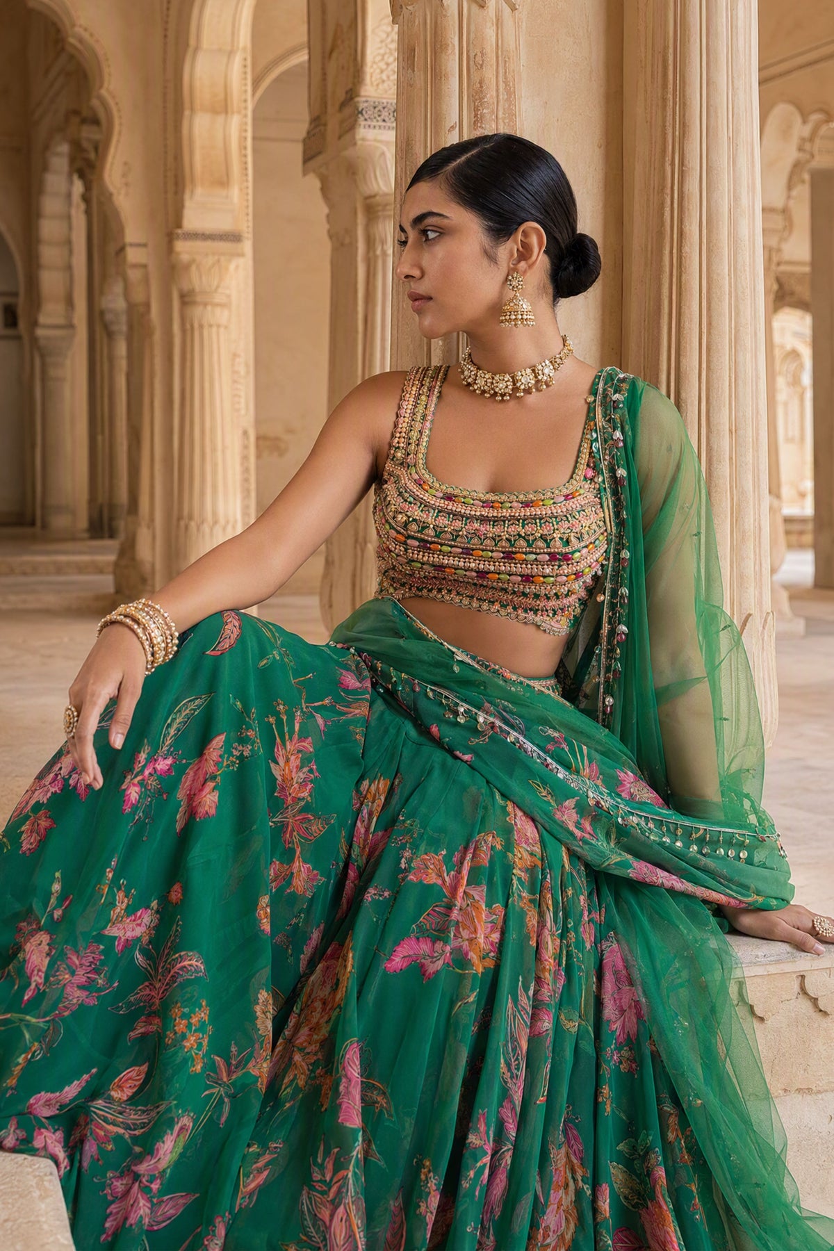 Panna Gulzaar Lehenga Set