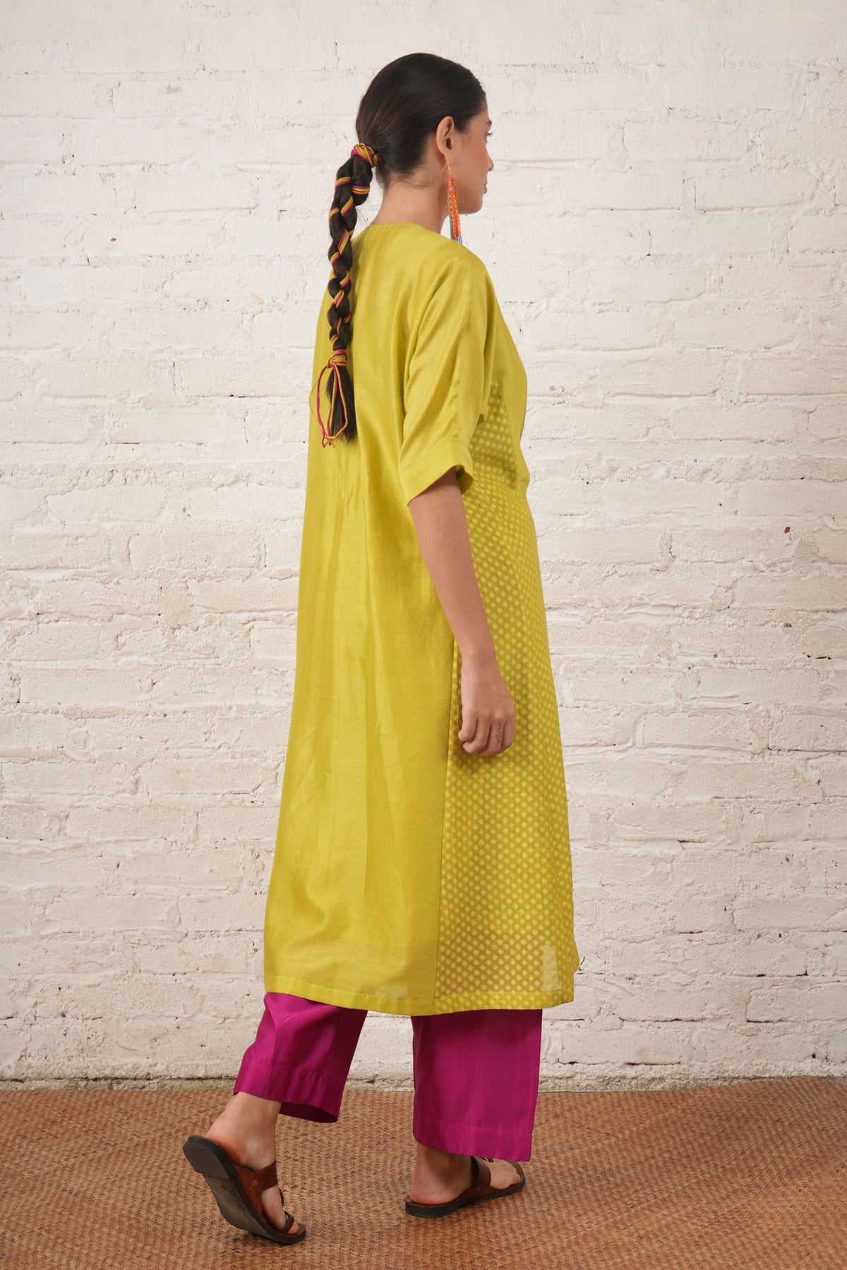 Lime Fuschia Kurta Set