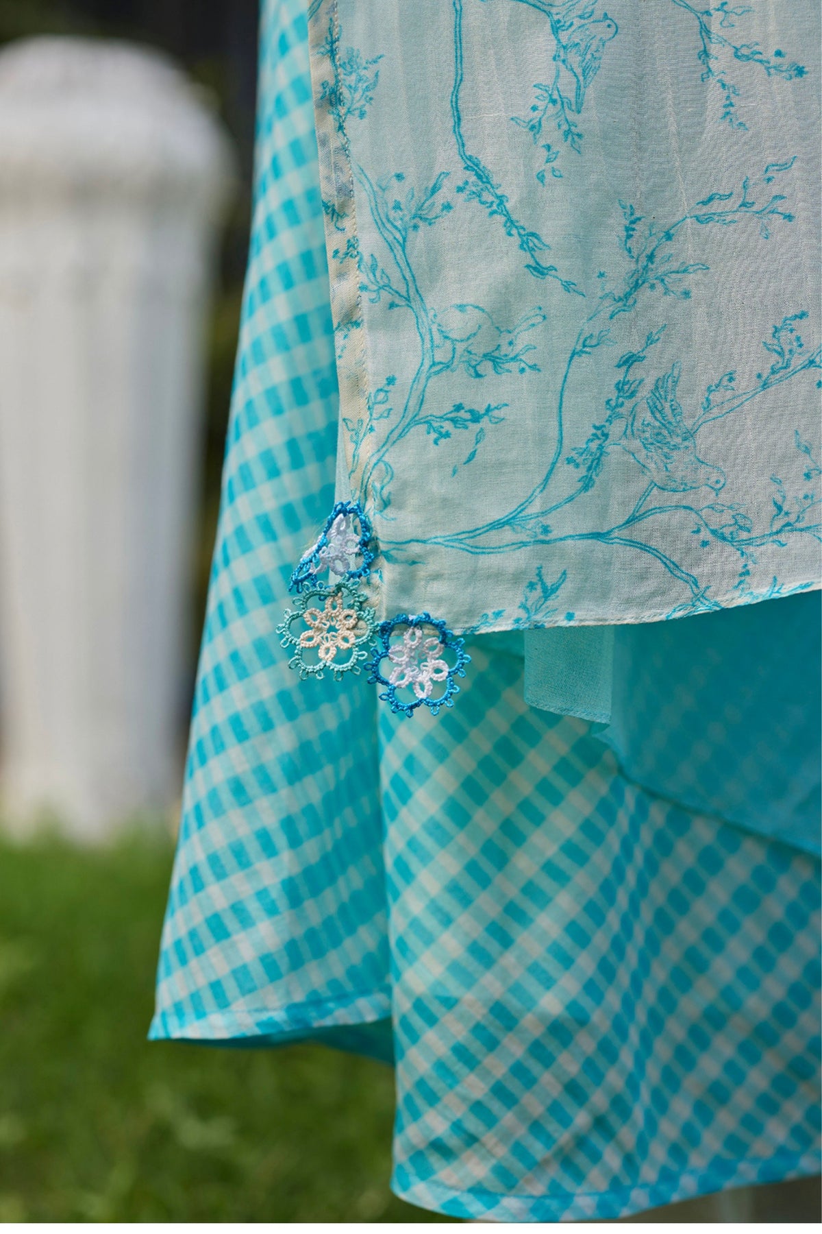 Once-upon-a-garden Blue Dupatta