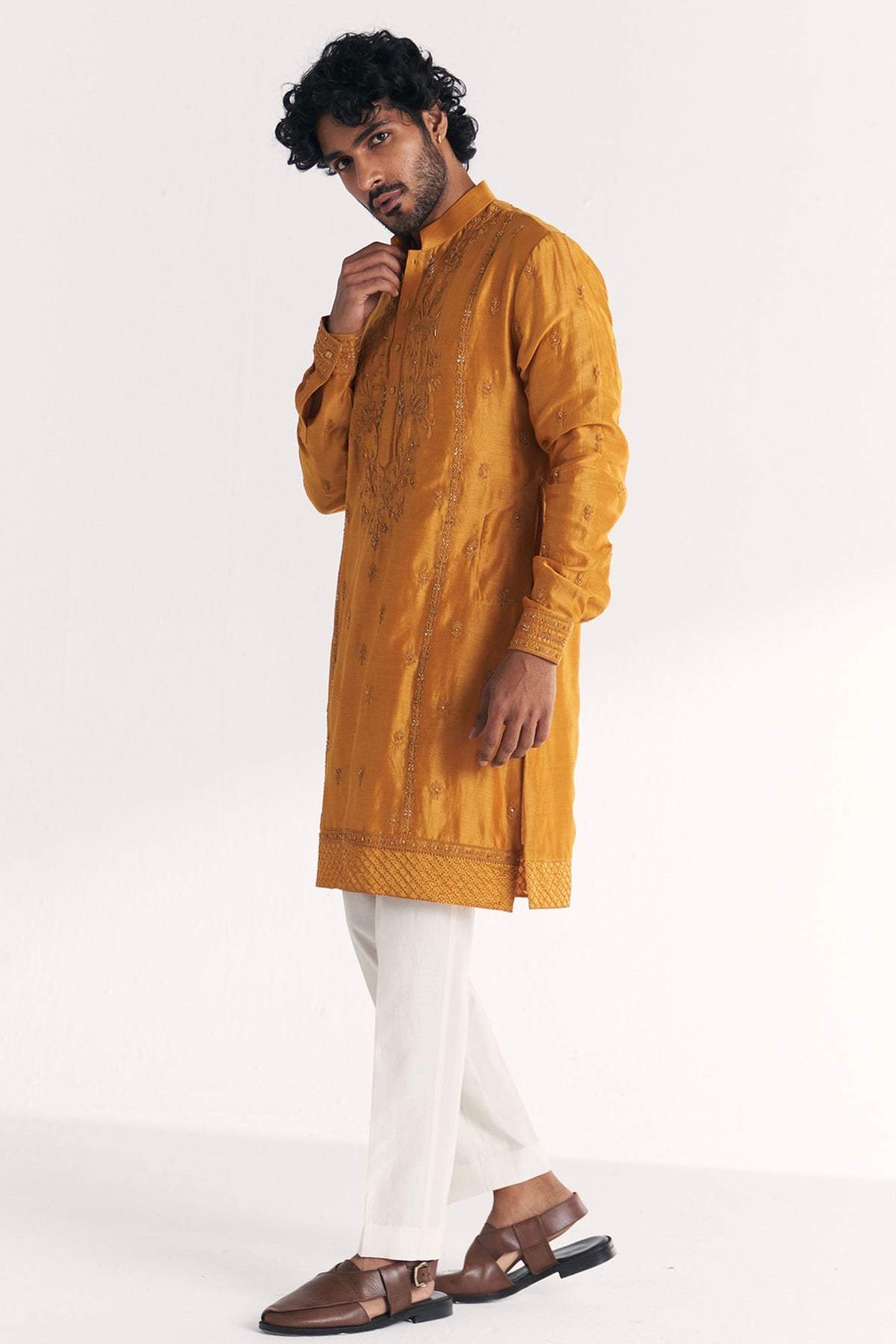 Qamar Mustard Kurta Set