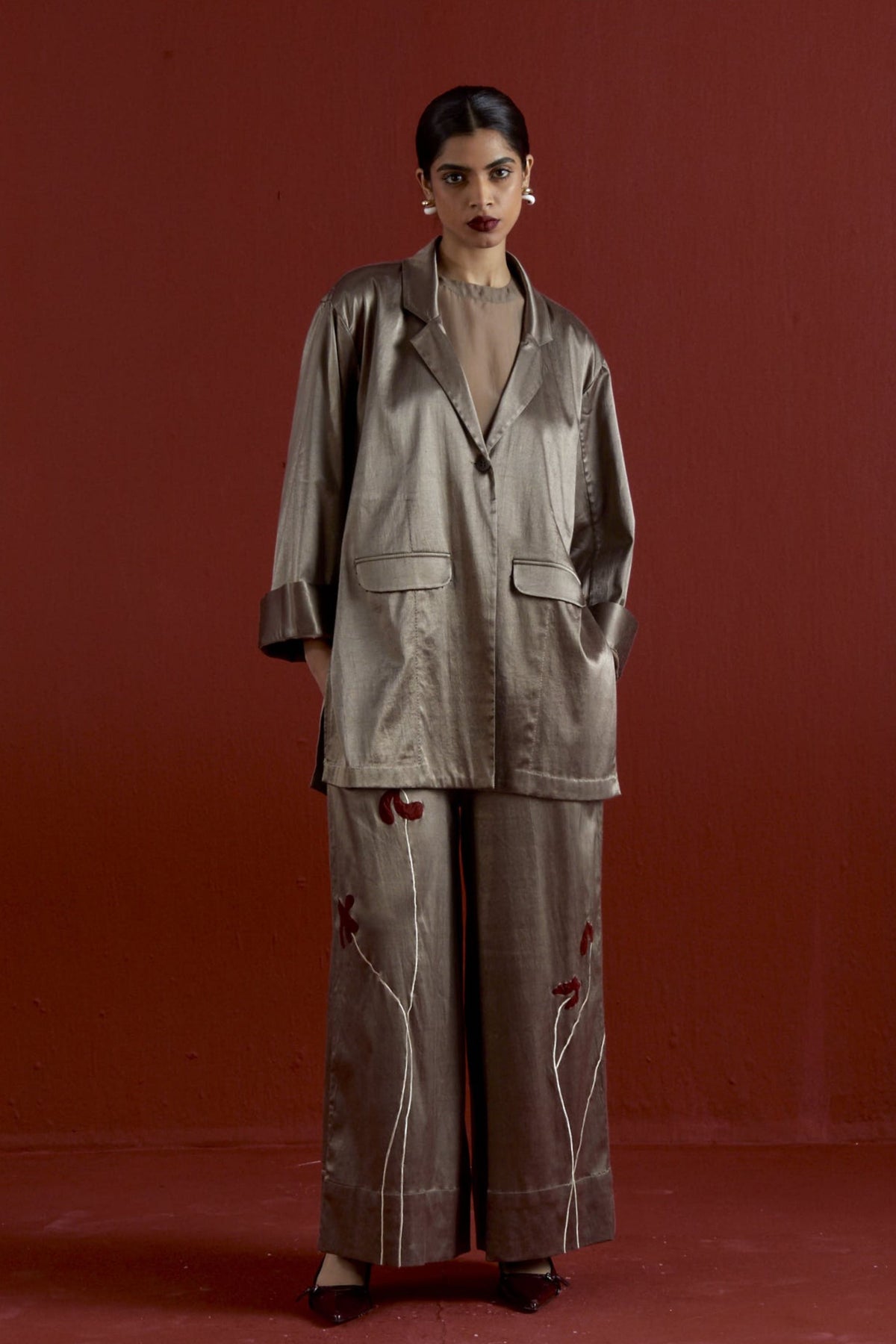 Wide Sleeve Jacket Set