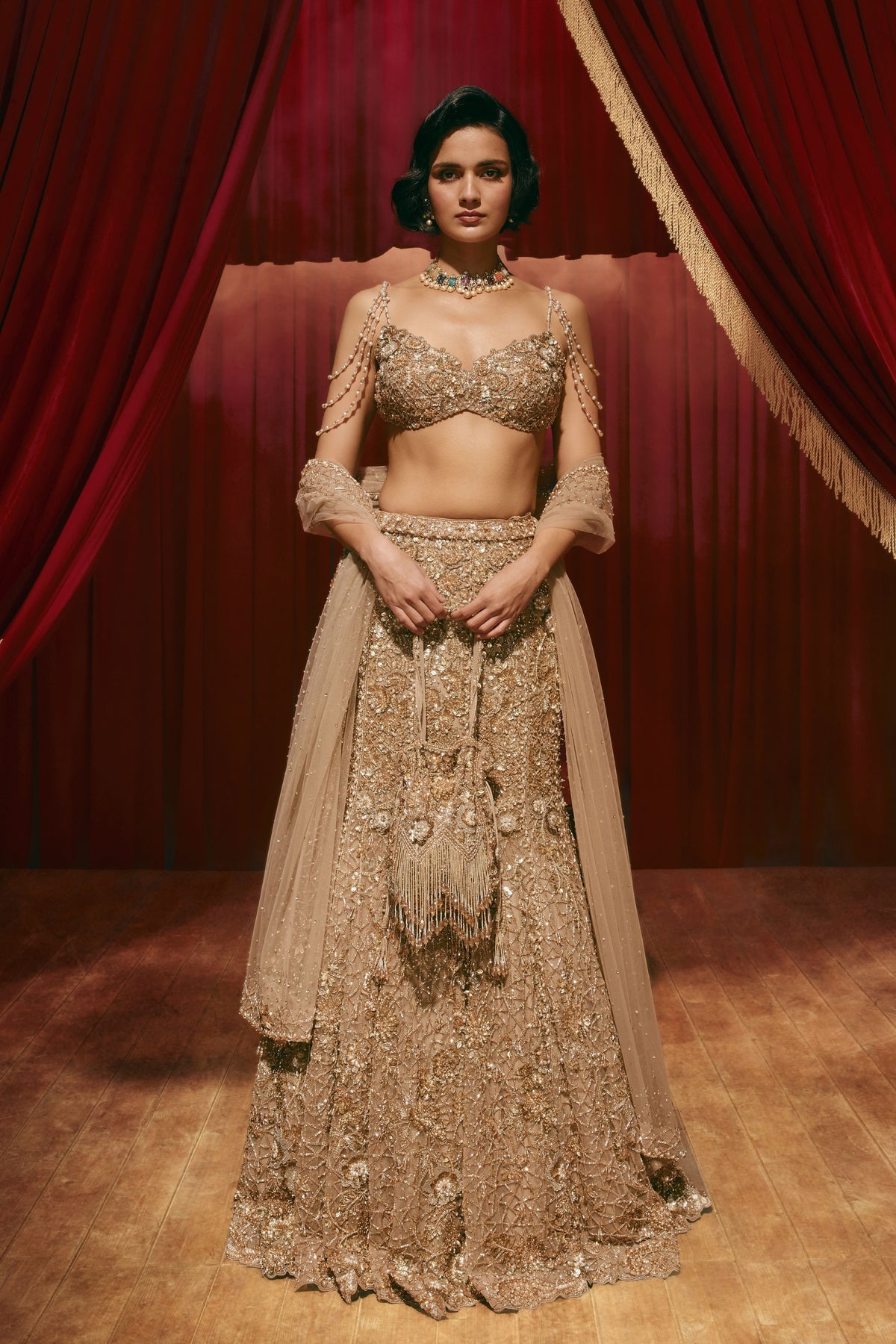 Eliza Rose Gold Lehenga Set