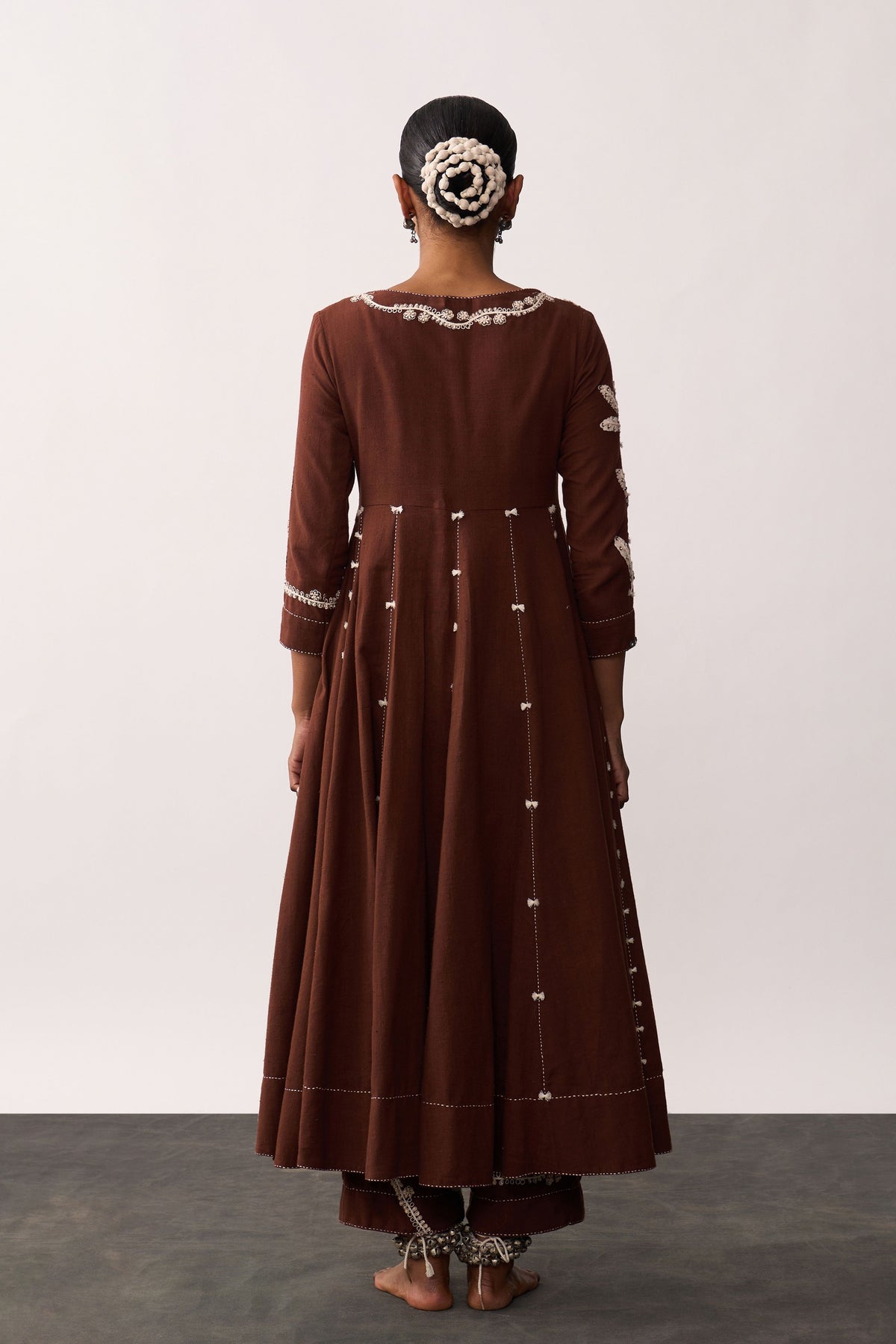 Hazrat Brown Anarkali Set