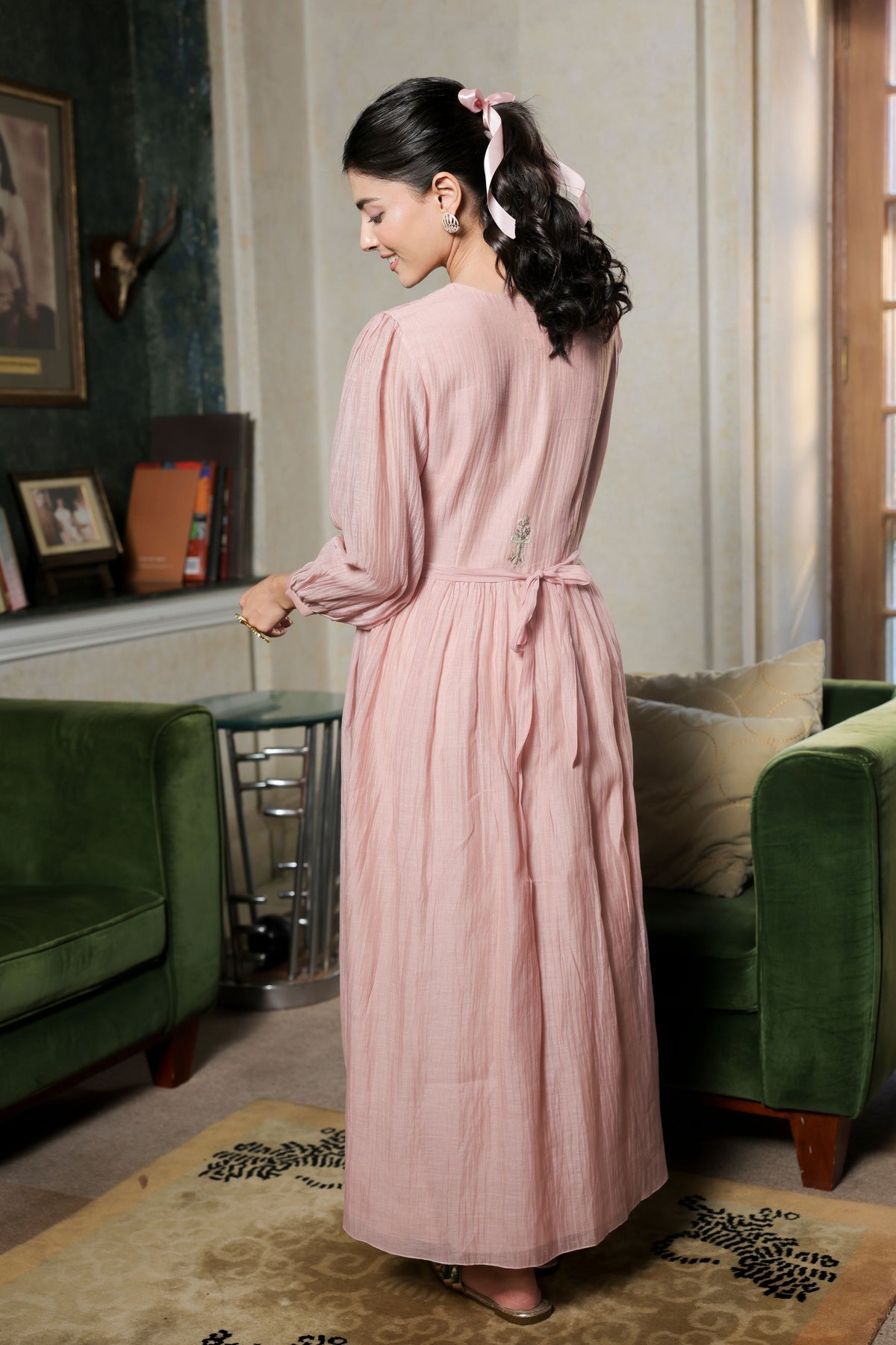 Noor Pink Bow Dress