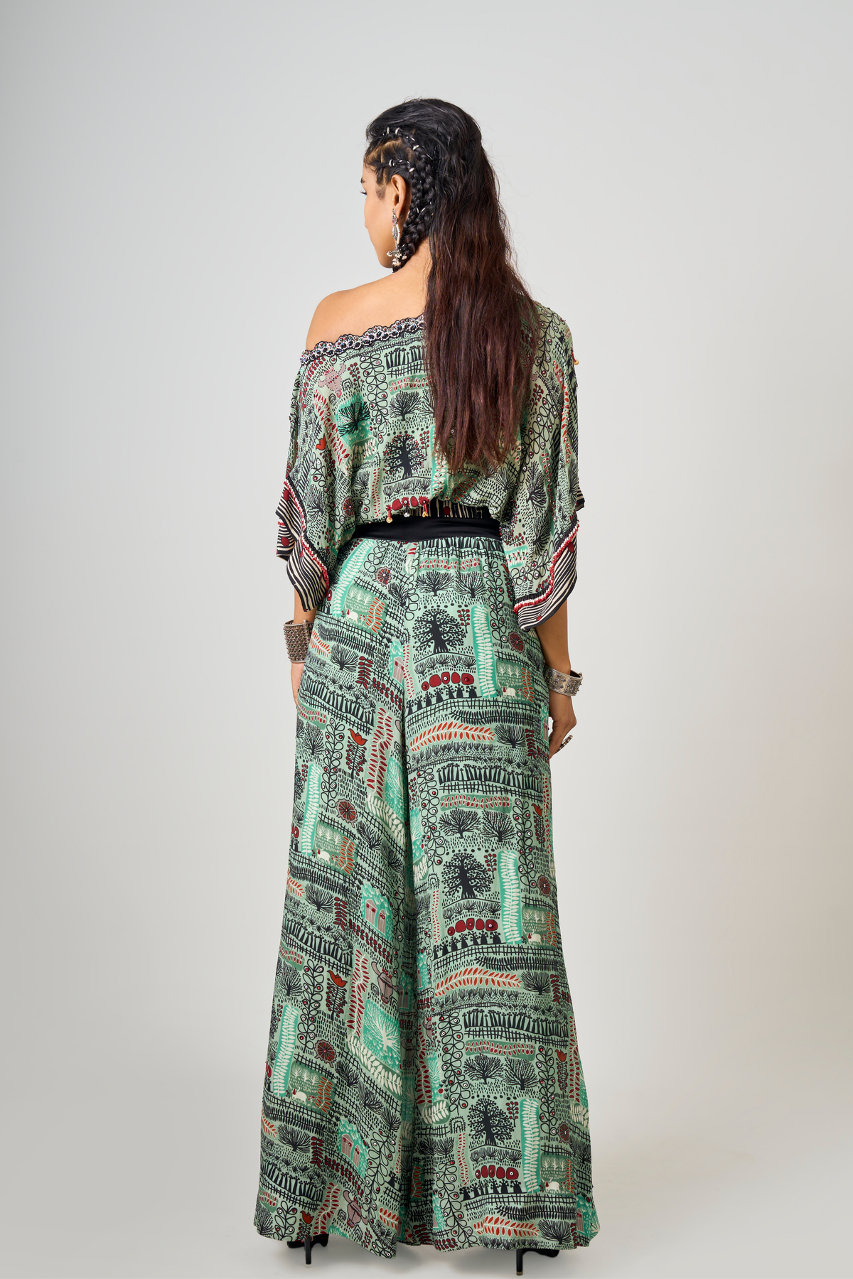 Mint Printed Embroidered Co-ord Set