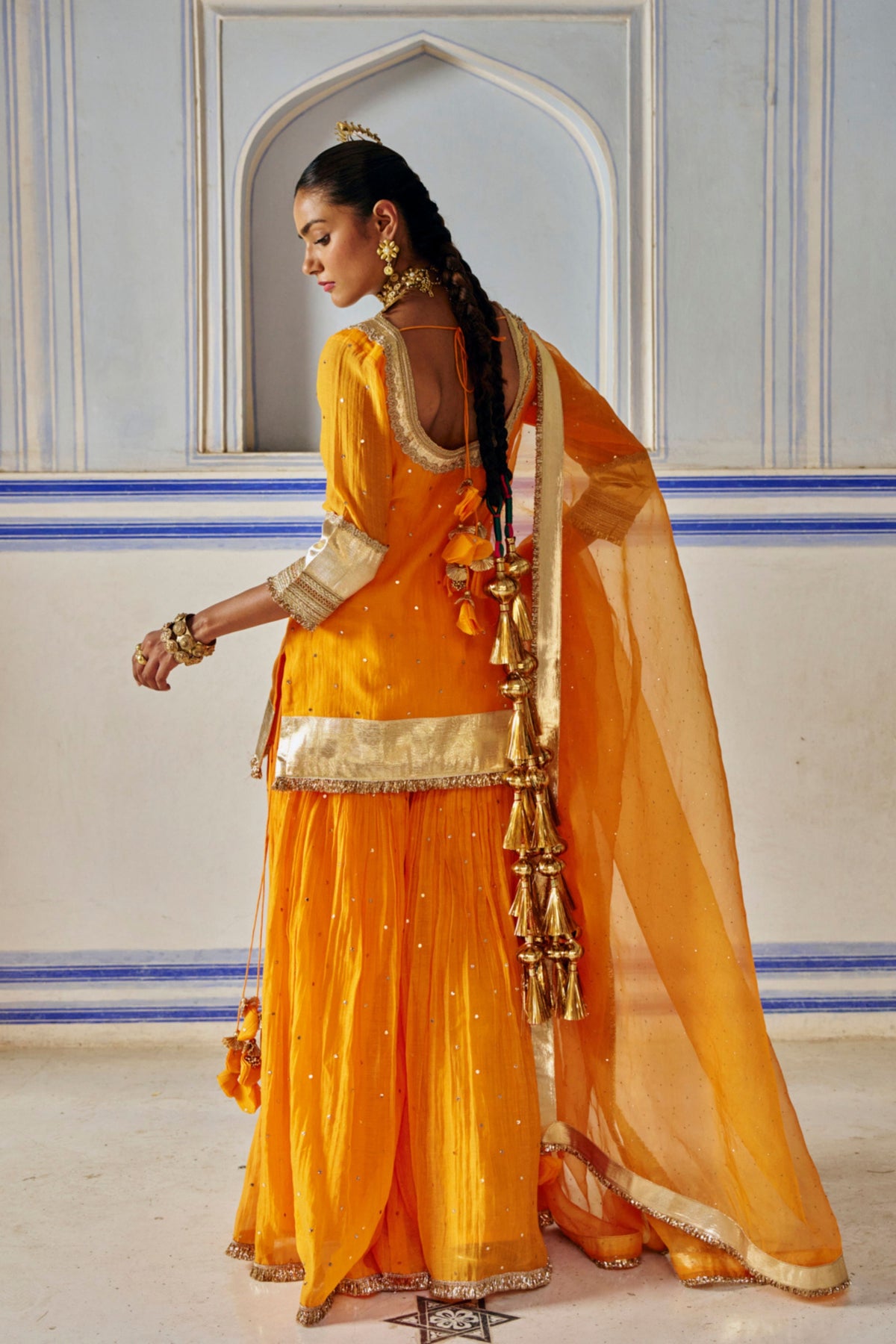 Saffron Straight Sharara Set