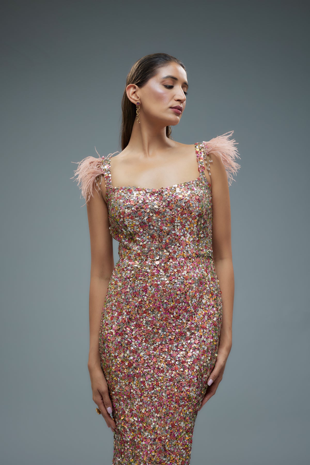 Multi Colour Sequence Gown