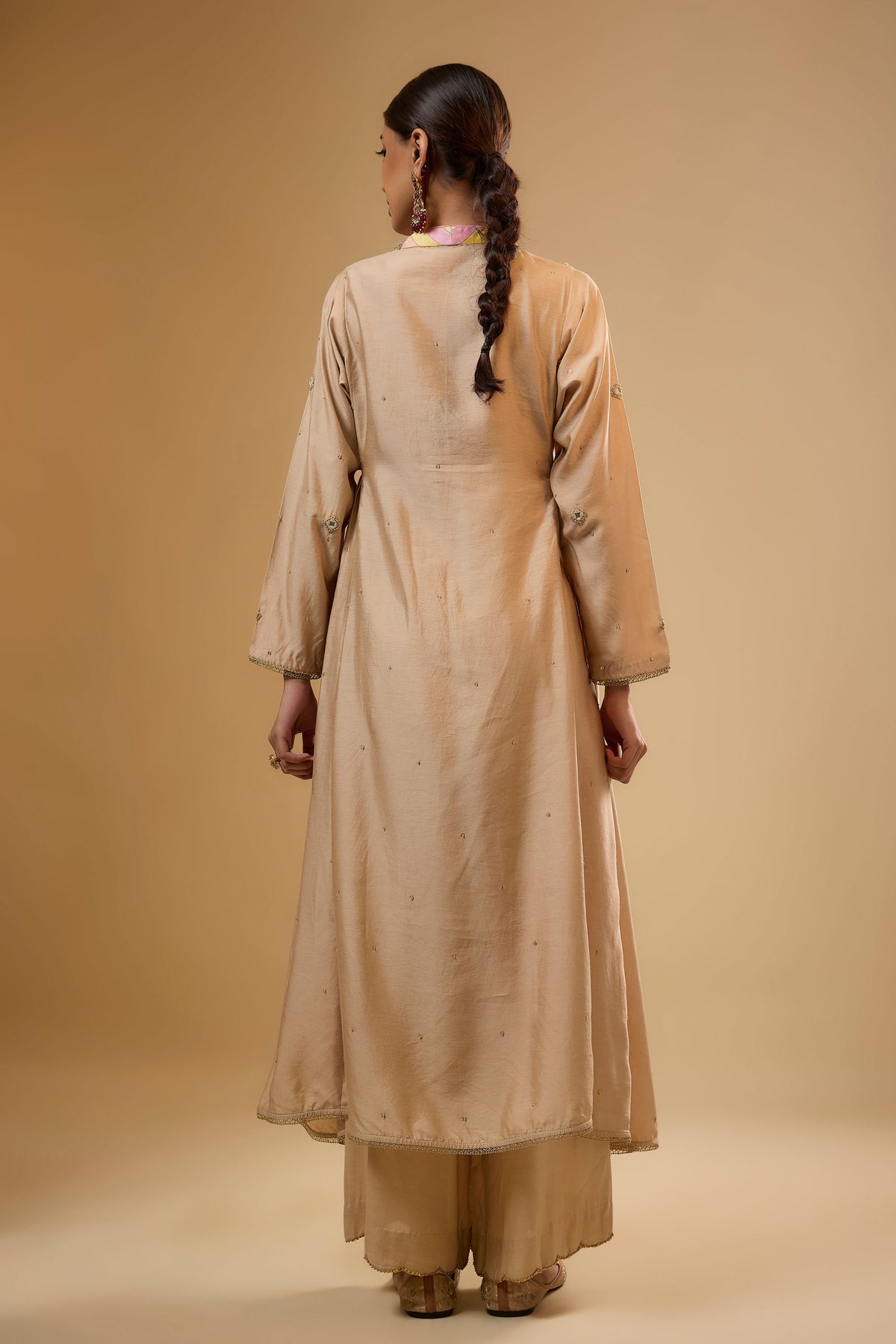 Ivory Stripe Yoke Kurta Set
