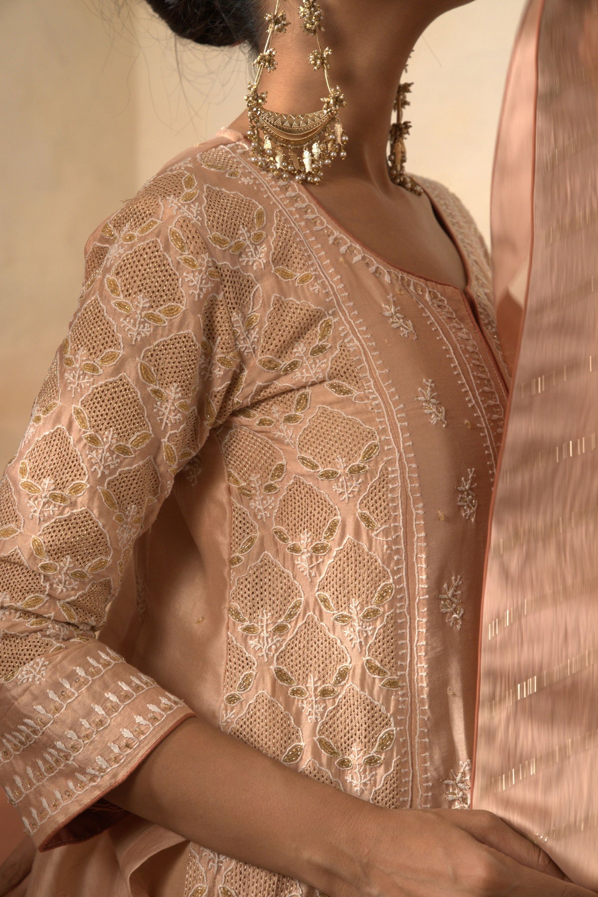 Chanderi Kalidar Set