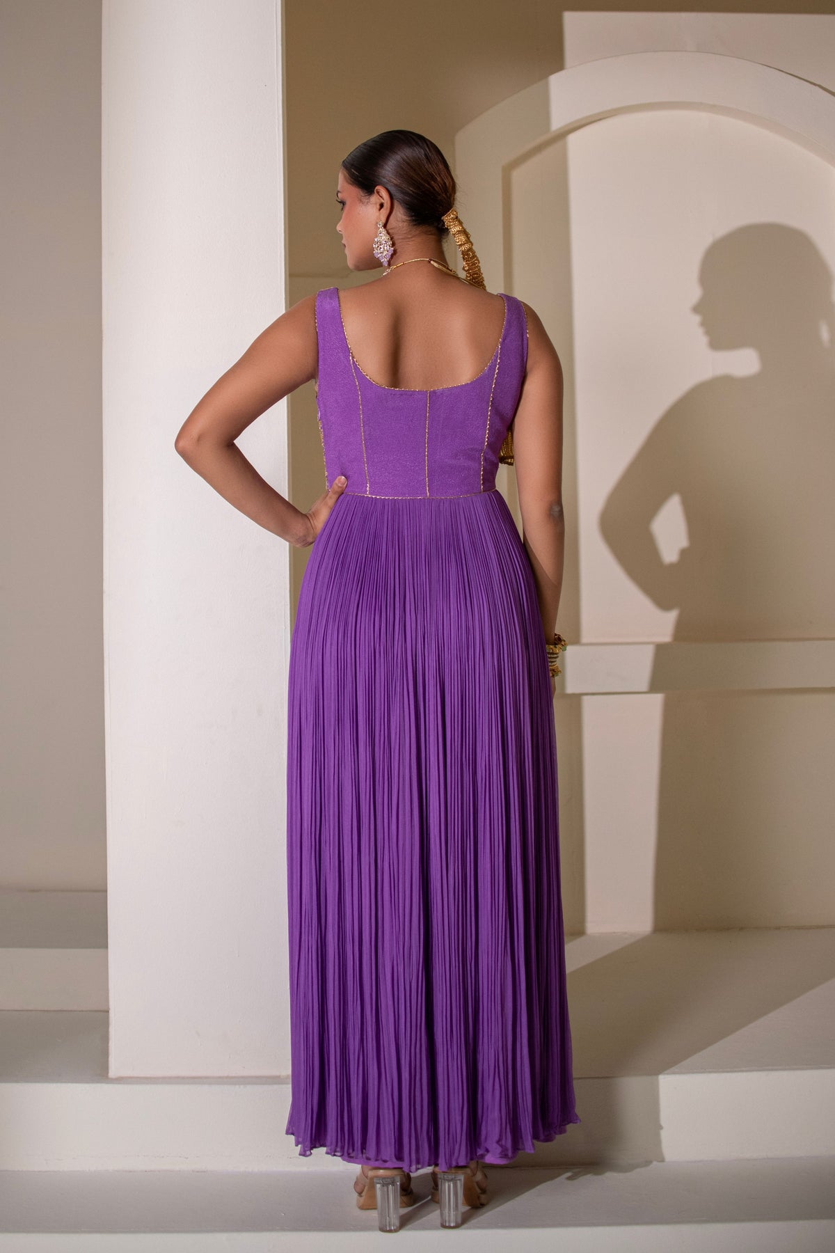 Purple Embellished Anarkali