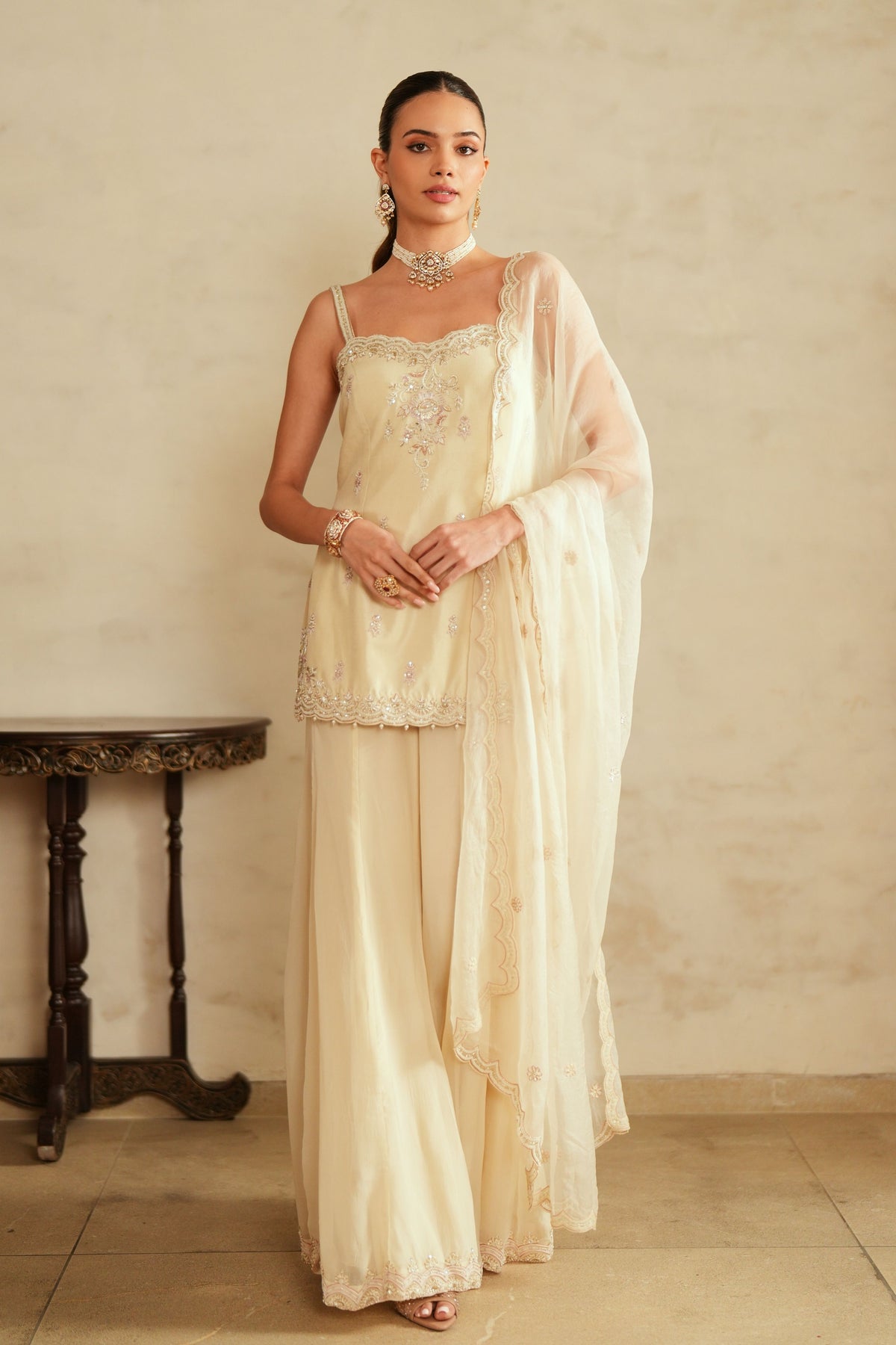 Princess Cut Top Sharara Set