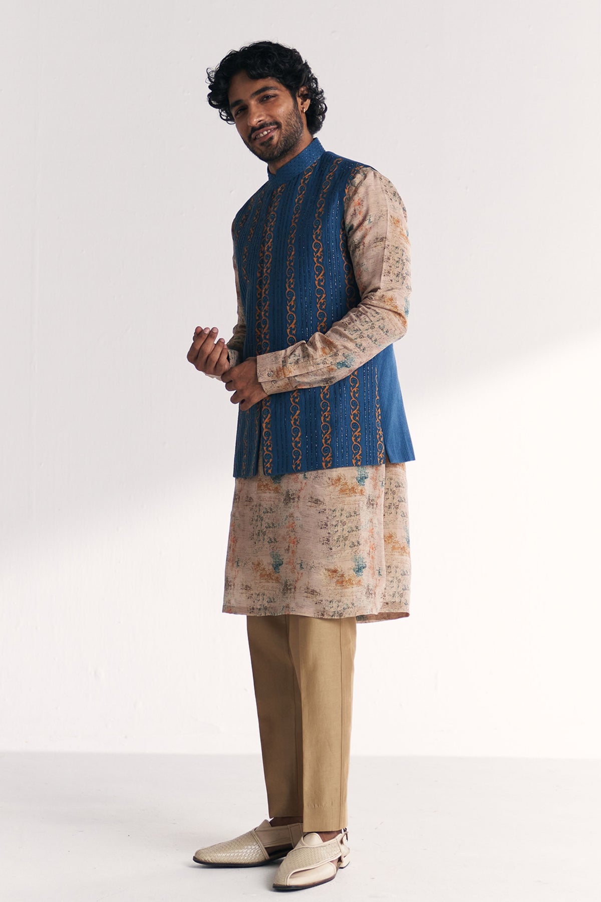 Musawir Blue Nehru Jacket Set
