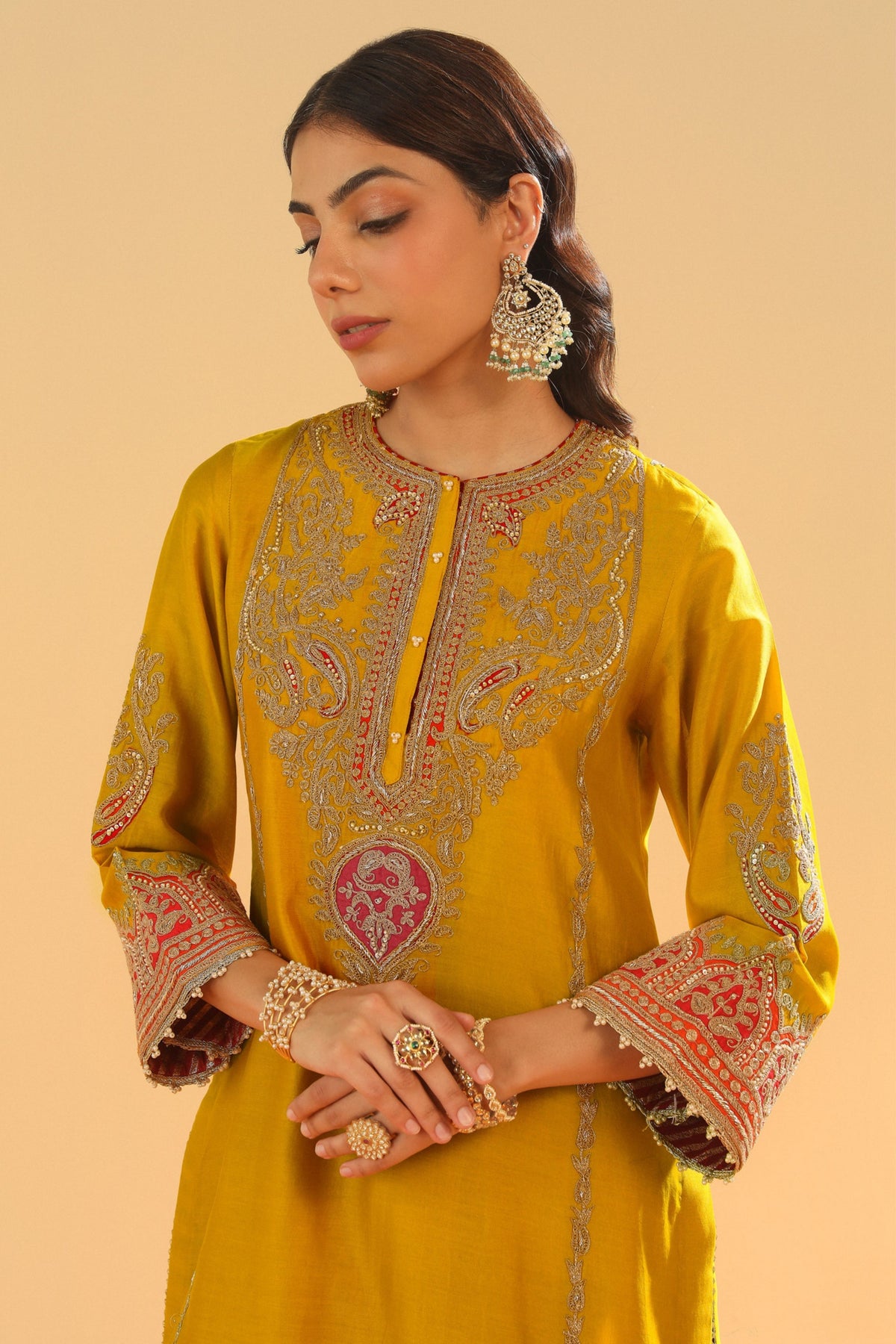 Mustard Kurta Set