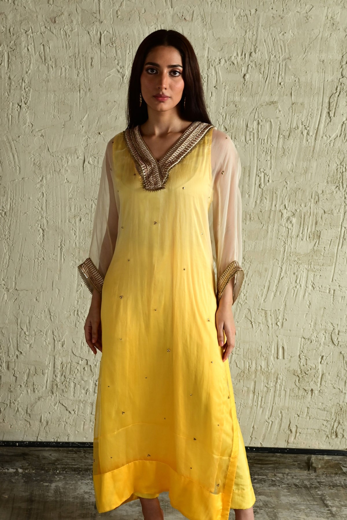 Ivory Yellow Shaded Dupatta