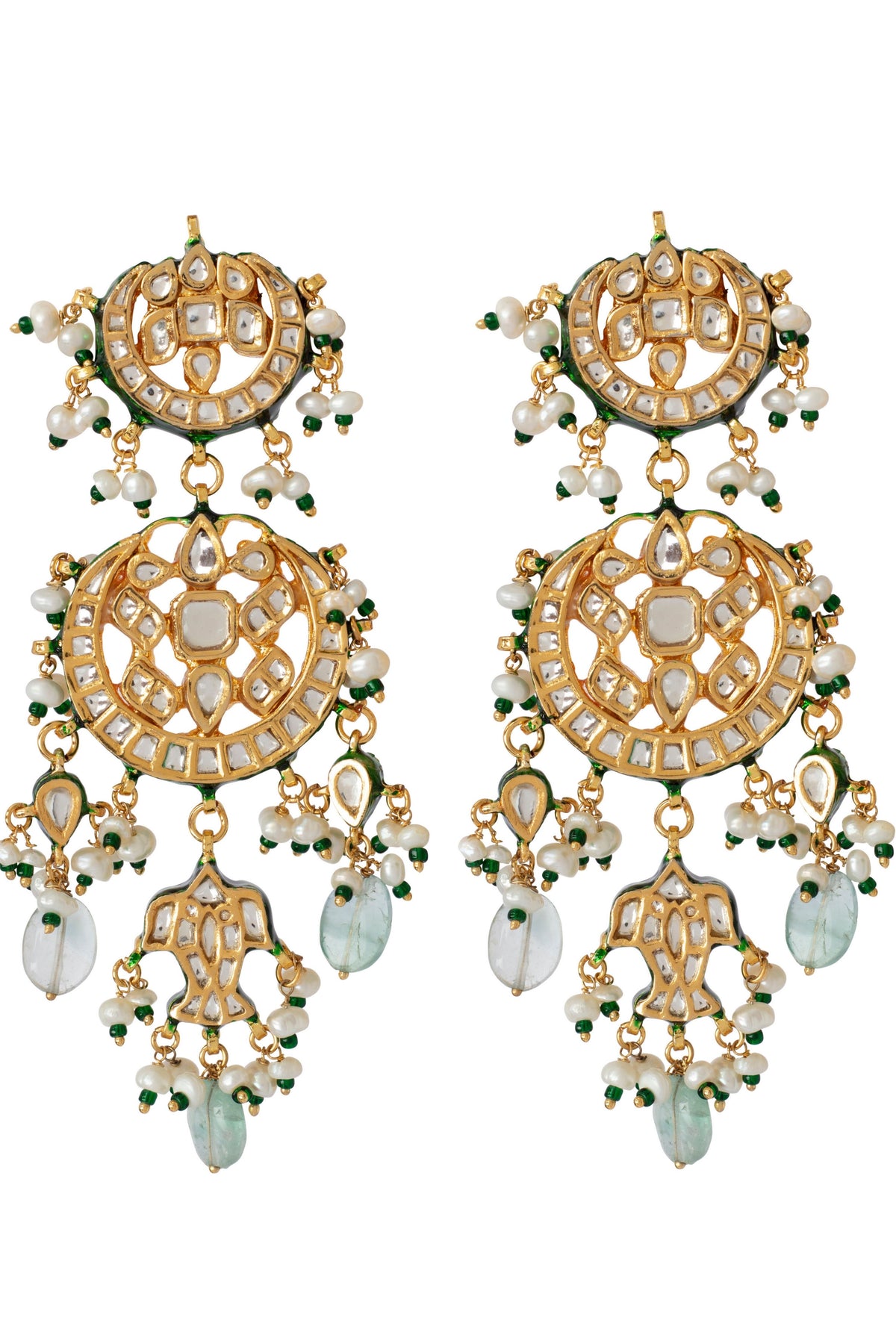 Inaayat Gold Plated Green Earrings