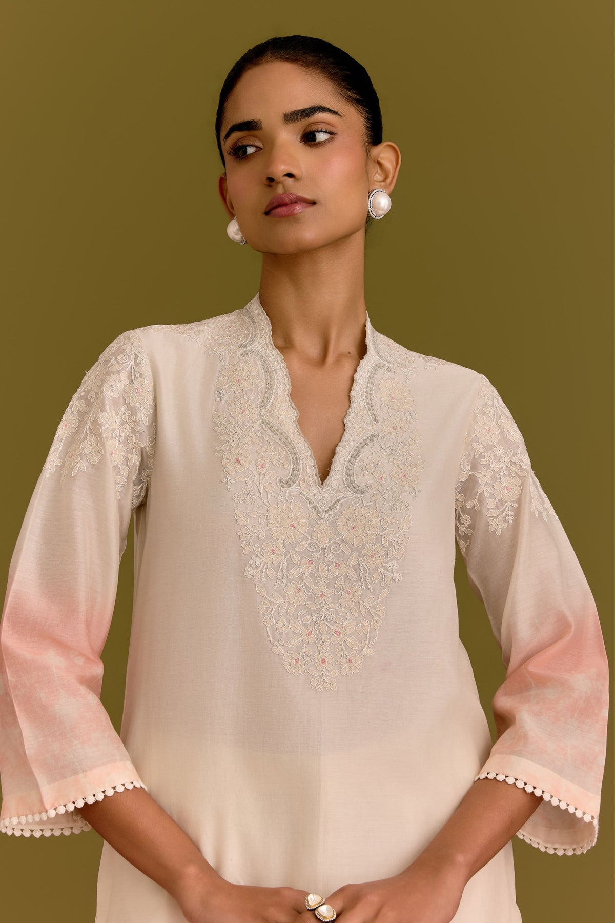 Ivory Pink Kurta Set