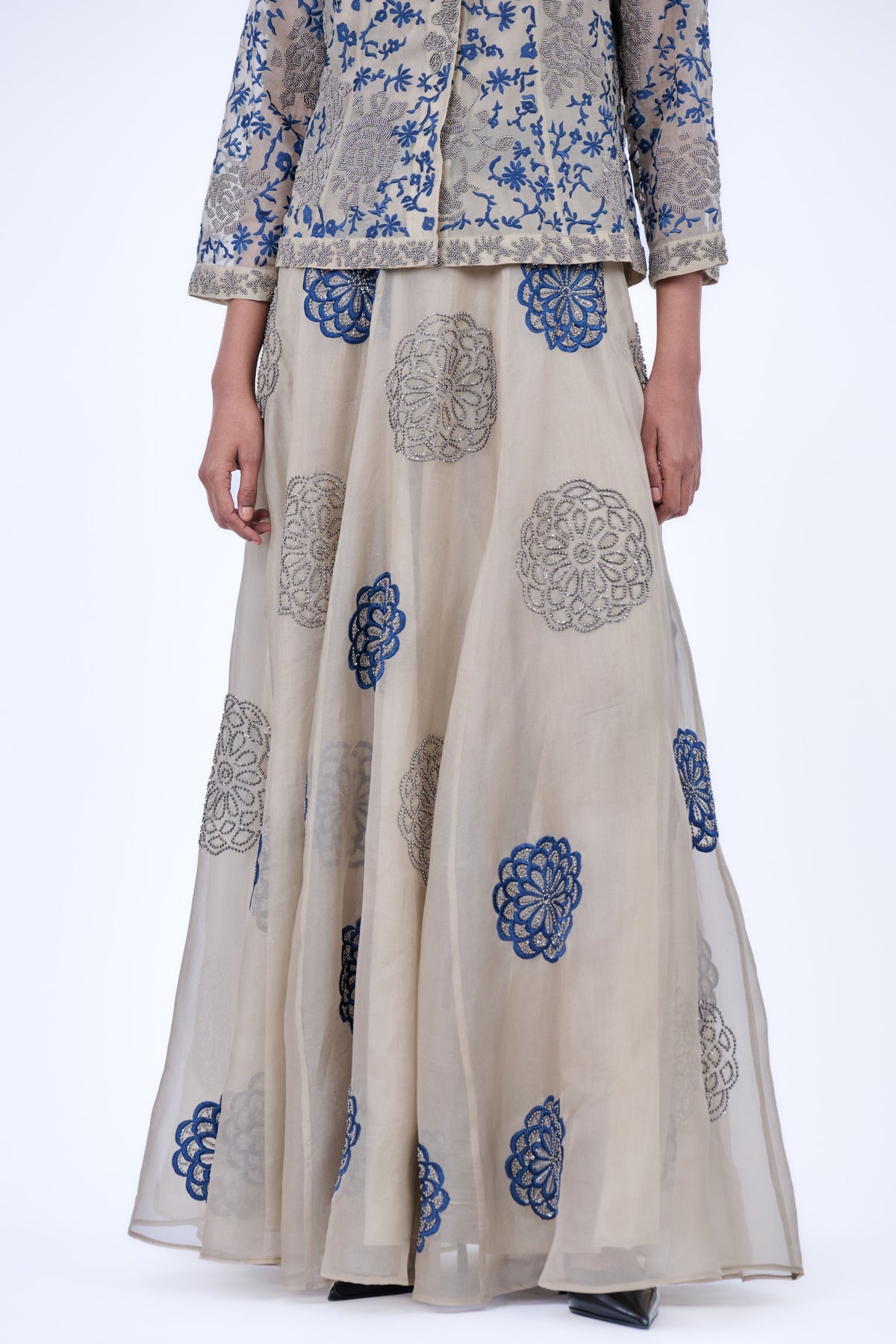 Threadwork Skirt in Silk Organza