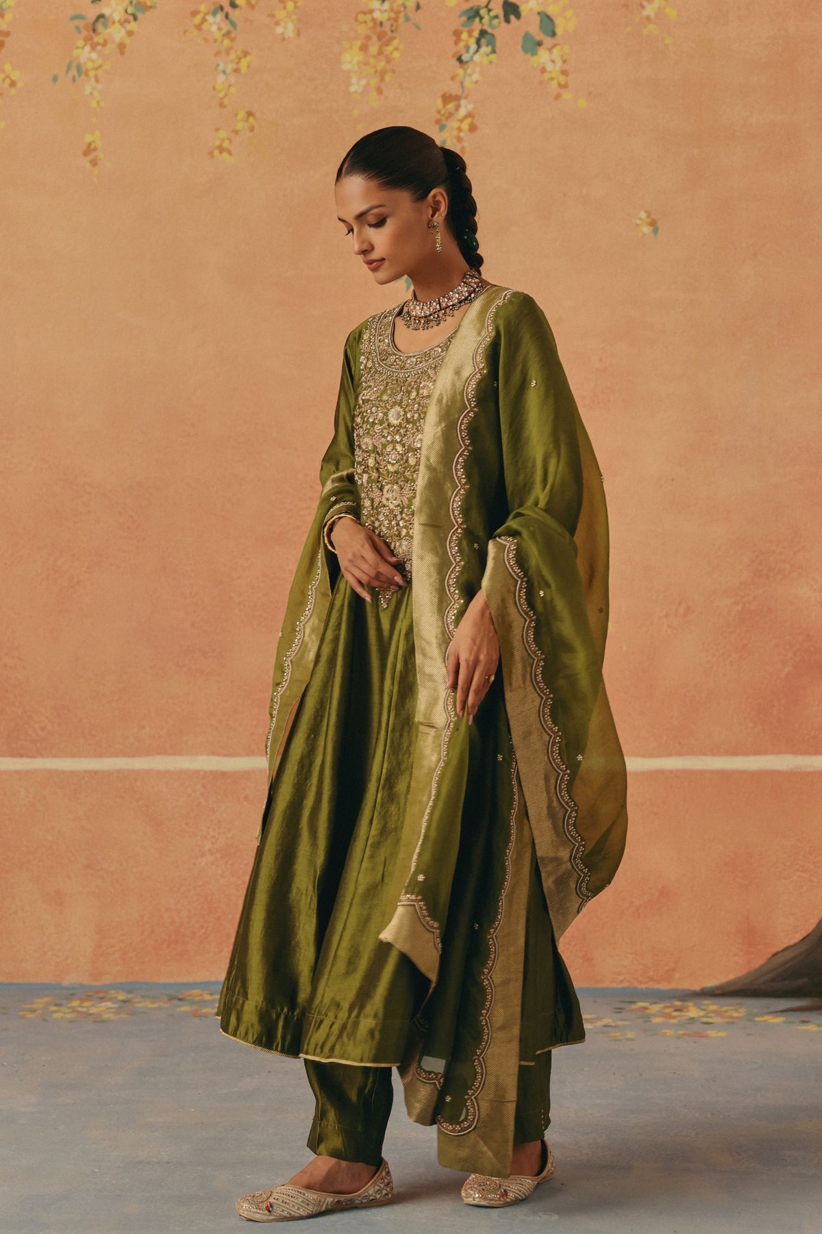 Bagh Mehndi Anarkali Set